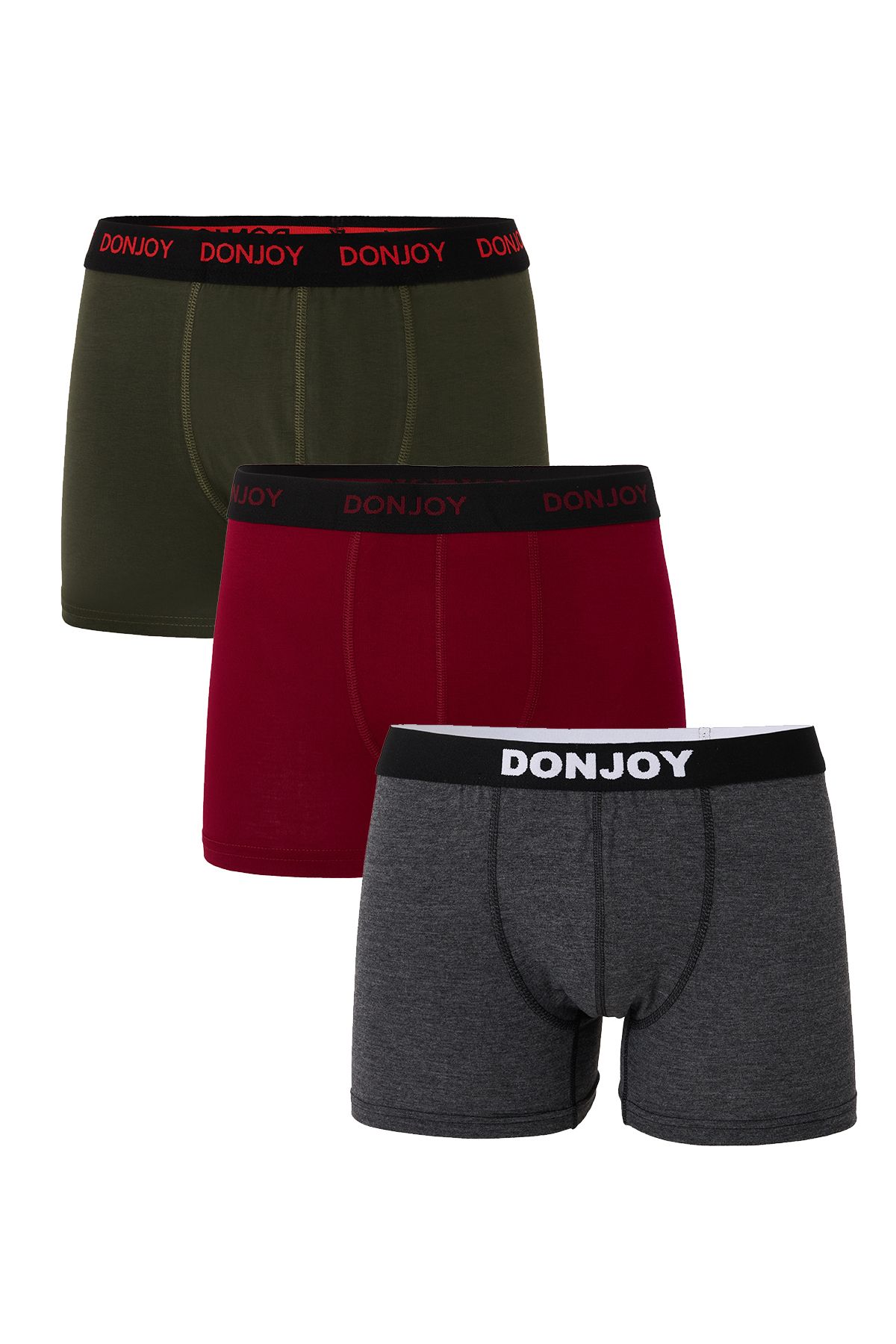 don joy Erkek 3'lü Pamuklu Penye Beli Lastikli Boxer
