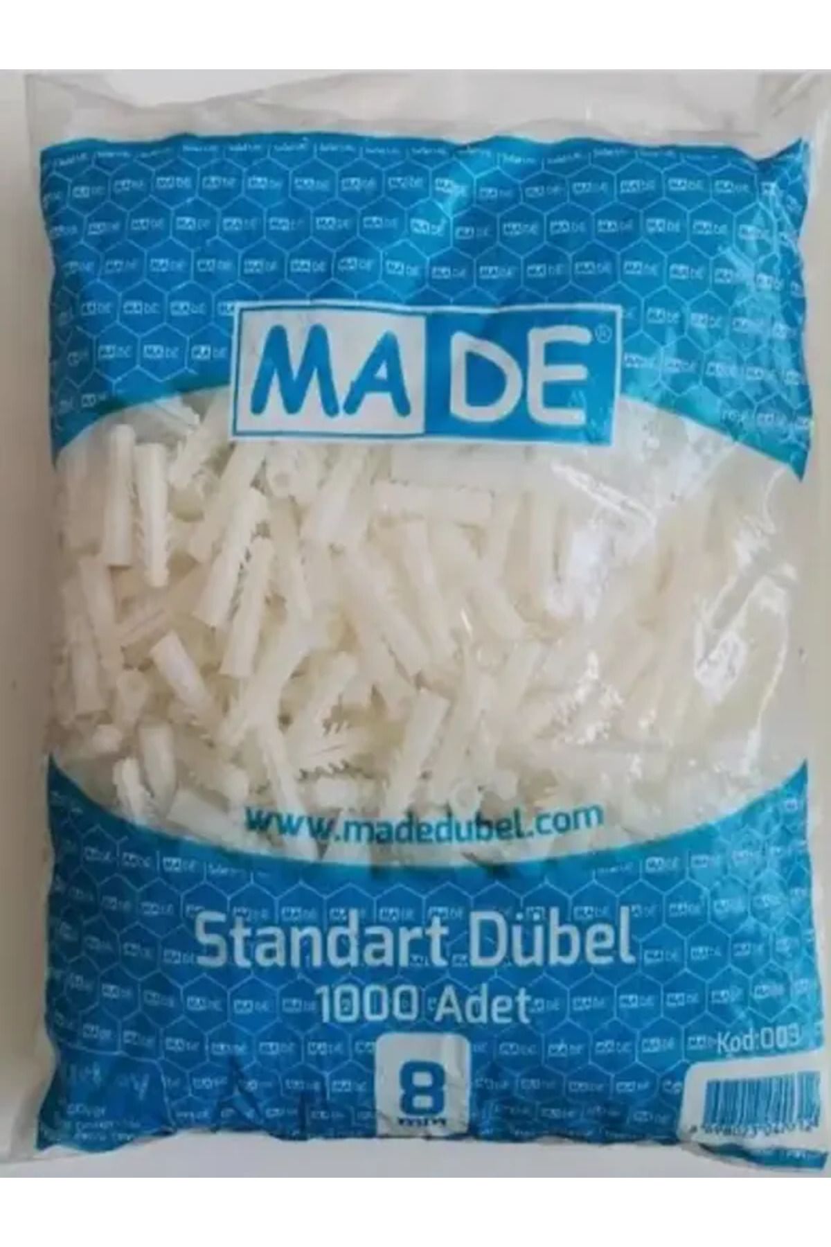 MADE Plastik Standart Dübel 8 Lik (1000 Adet) 1 PAKET