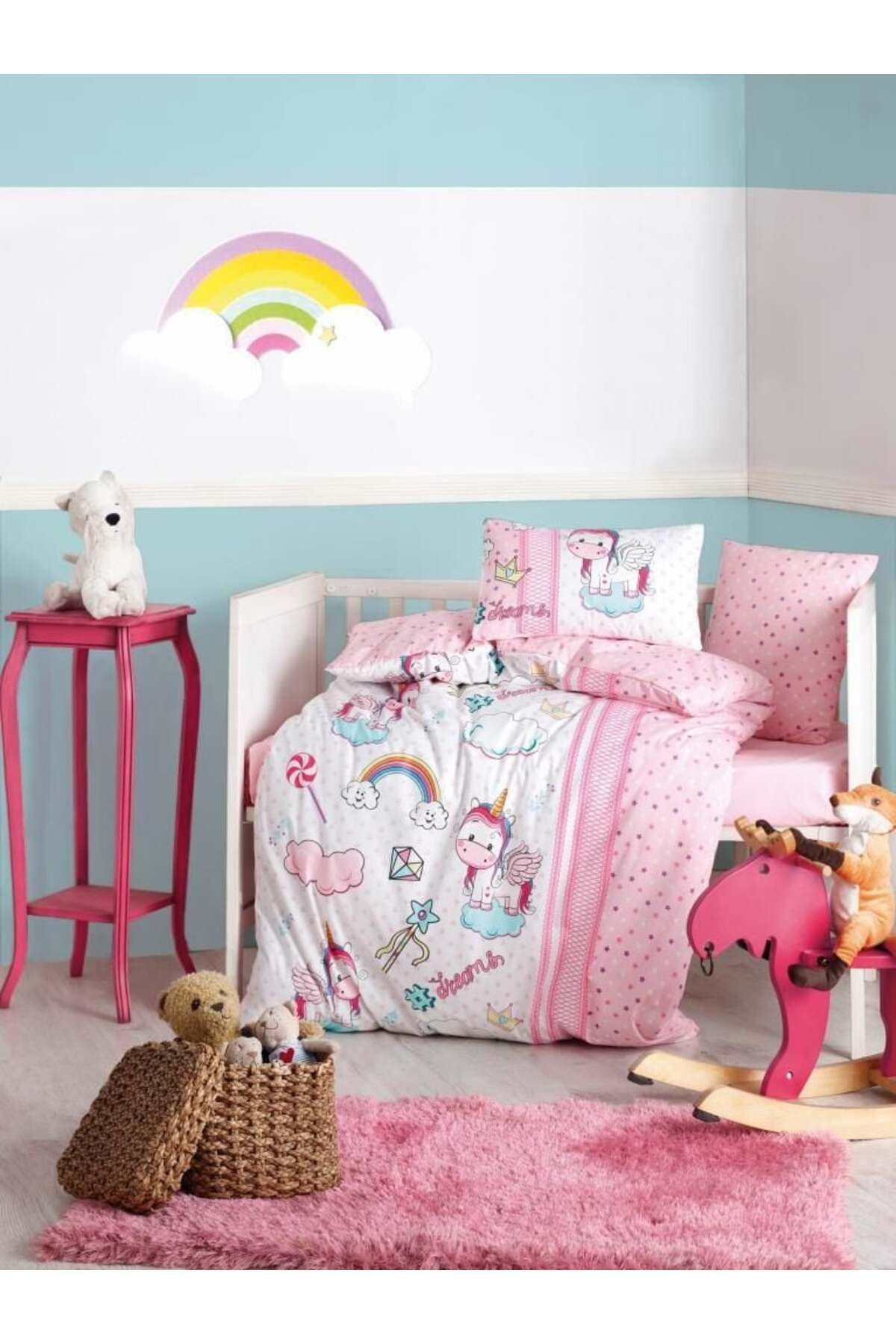 swilex * Box Bebek Nevresim Takımı Unicorn Pembe