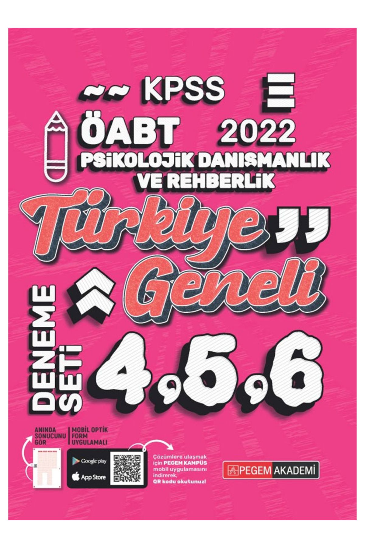 Pegem Akademi Yayıncılık 2022 KPSS ÖABT Psikolojik Danışma ve Rehberlik Türkiye Geneli 4-5-6 (3'lü Deneme)