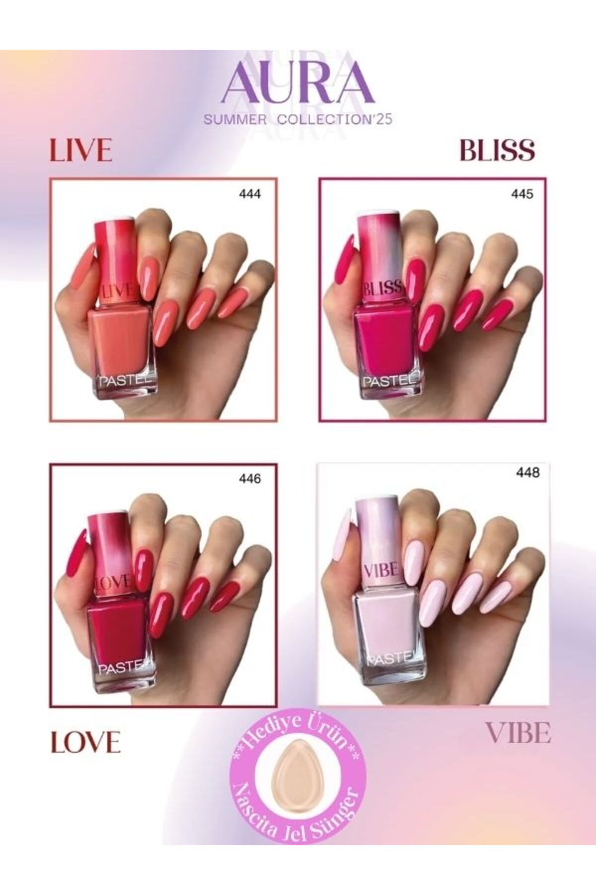 Pastel 2025 Summer Collection Aura 4 lü Oje Set (Hediyeli)