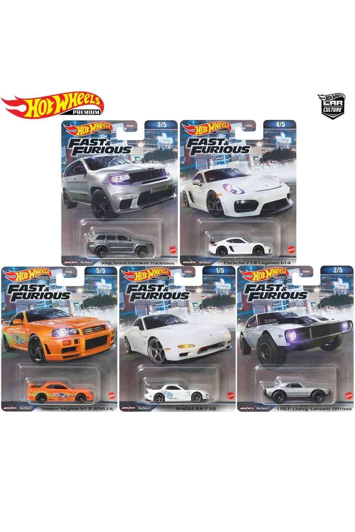 HOT WHEELS - Car Culture - 1:64 - Fast & Furious Premium 2023 A 5'li Set