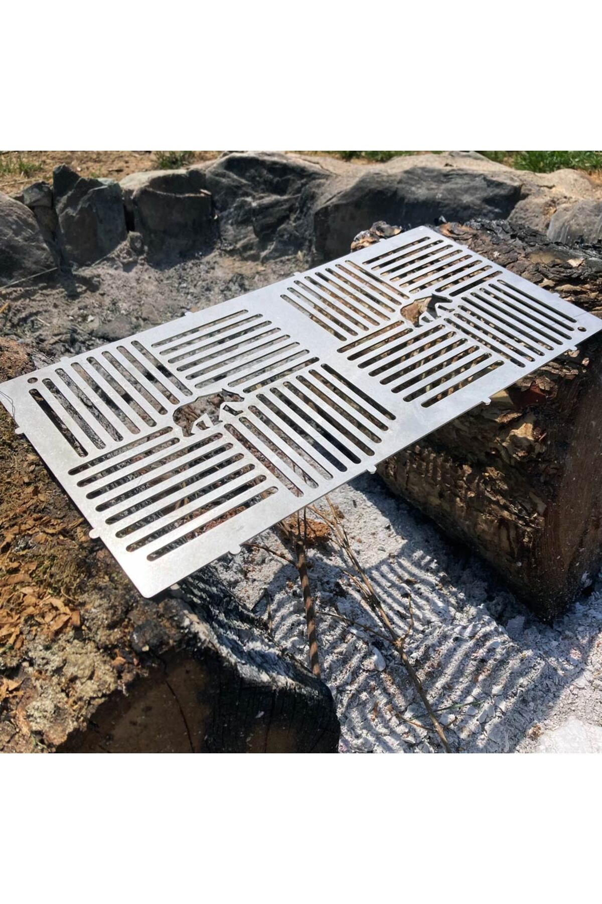 Kamp Ayısı Kamp Ayısı® PyroWide Wire™ Yekpare Paslanmaz Çelik Bushcraft Izgara Teli Hafif Portatif 37 × 18 cm