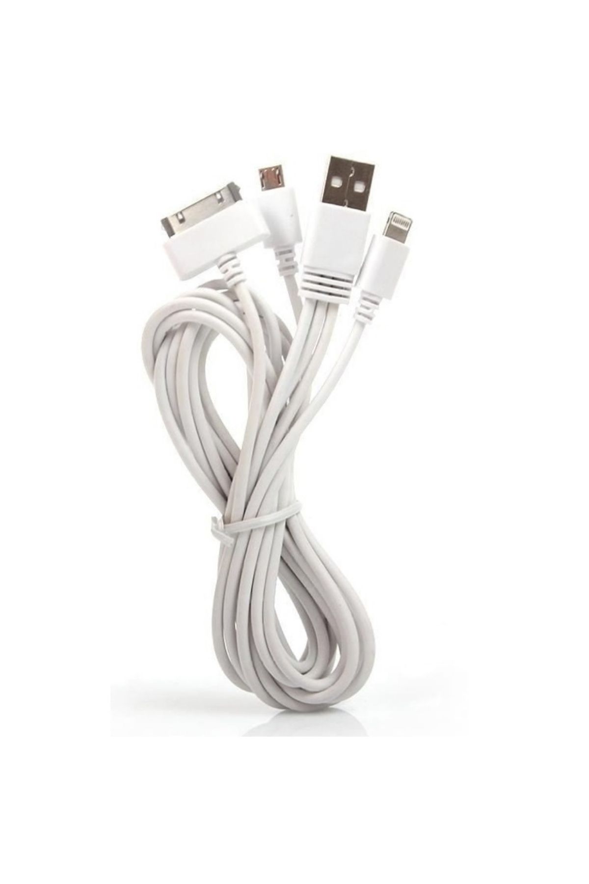 Alfais 4850 3in1 Çoklu Şarj Kablosu Micro USB 8Pin Lightning 30Pin Apple Uyumlu 1 Metre