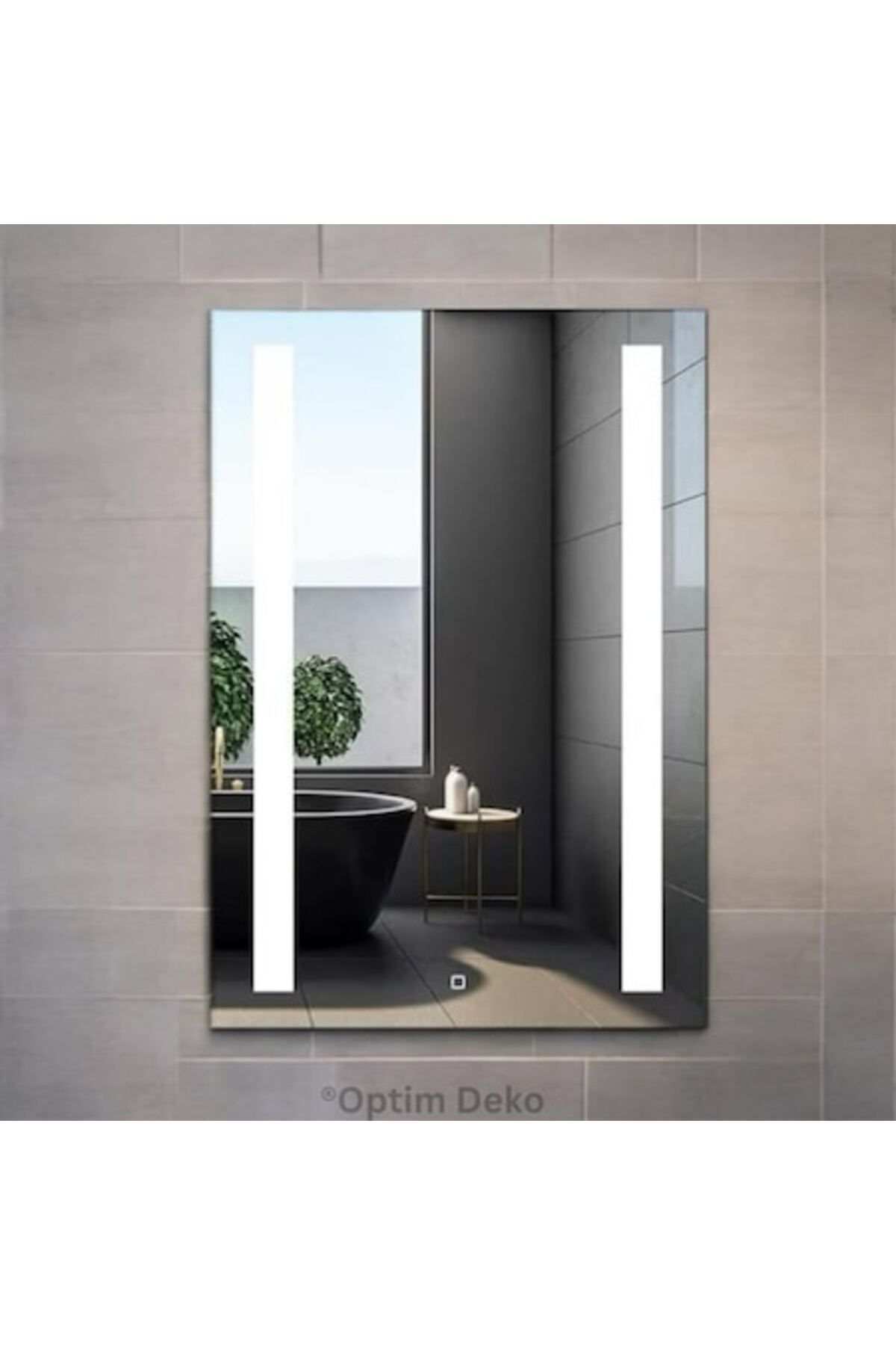 OPTIM DEKO-Bathroom Mirror with LED Illumination, Touch System, and Anti-Fog Function 50x70 cm 1