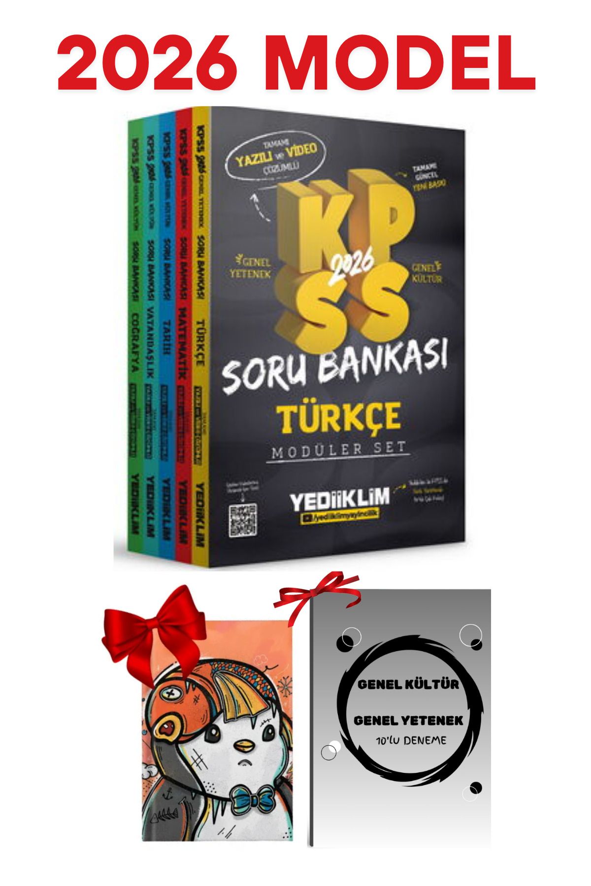 Yediiklim Yayınları 026 KPSS GY-GK Tamamı Hem Yazılı Hem Video Çözümlü Modüler Set Soru Bankası Hediyeli