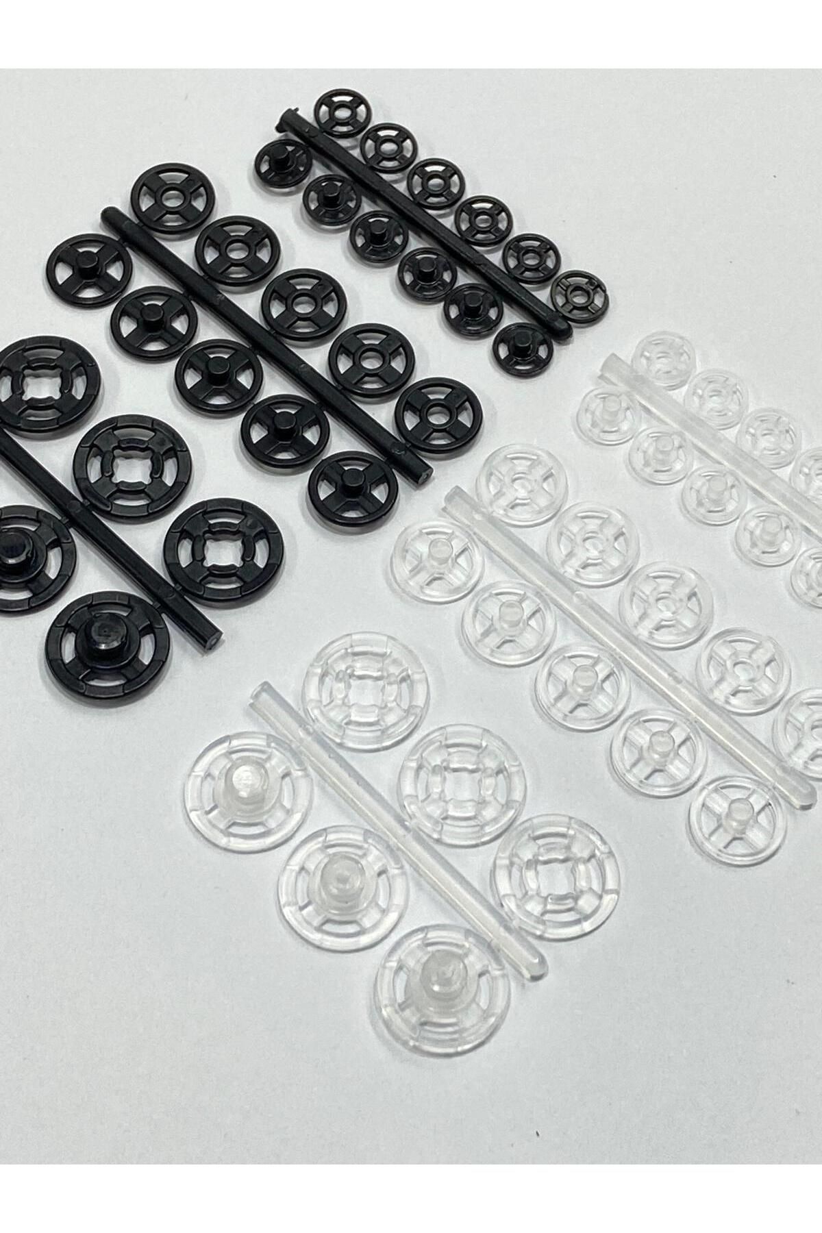 karantuhafiye Şeffaf Çıtçıt / Plastik Çıtçıt / 10 mm şeffaf