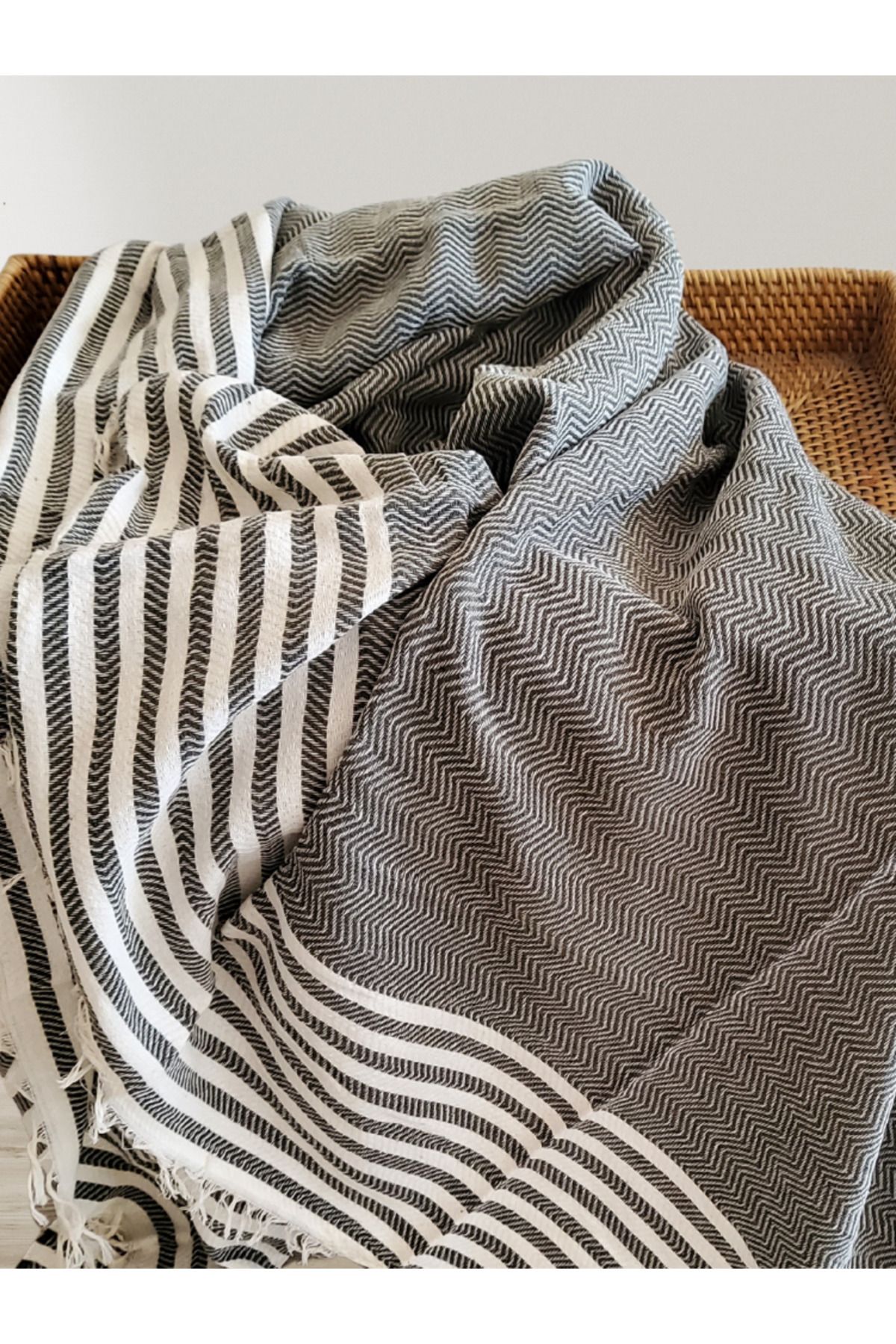 AKSU Summer Line Çok Amaçlı Örtü Pike Koltuk Örtüsü 170x220 Haki
