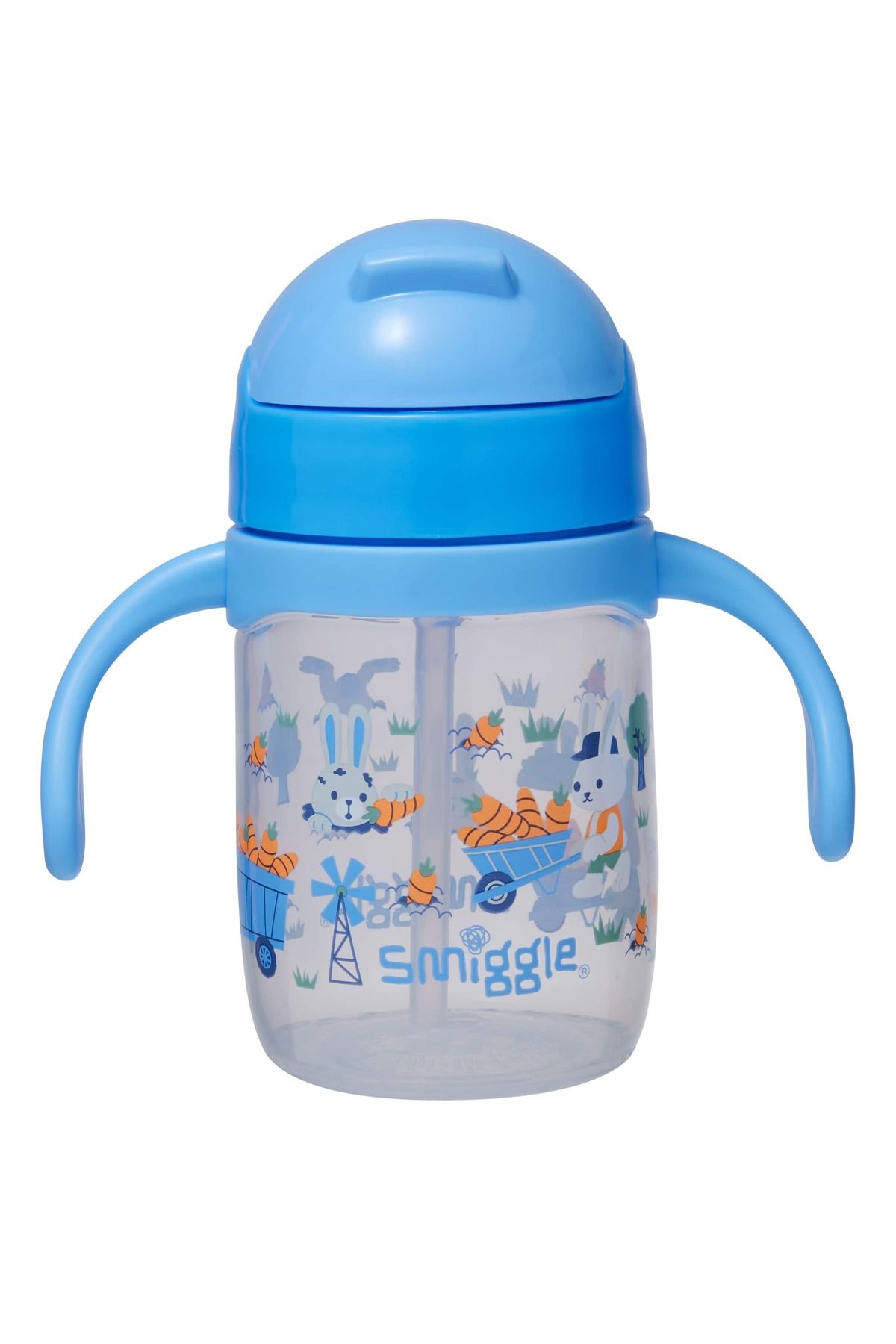 SMIGGLE Çift Tutacaklı Pipetli Tavşan Detaylı Minik Suluk 230 ML Bpa İçermez