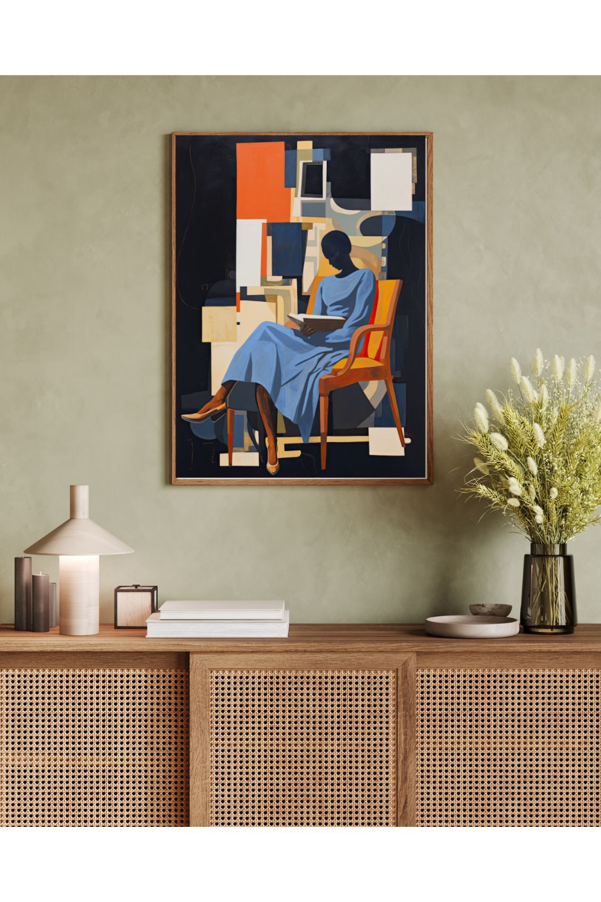 woodhomeworks tek parça salon ofis dekor tablo