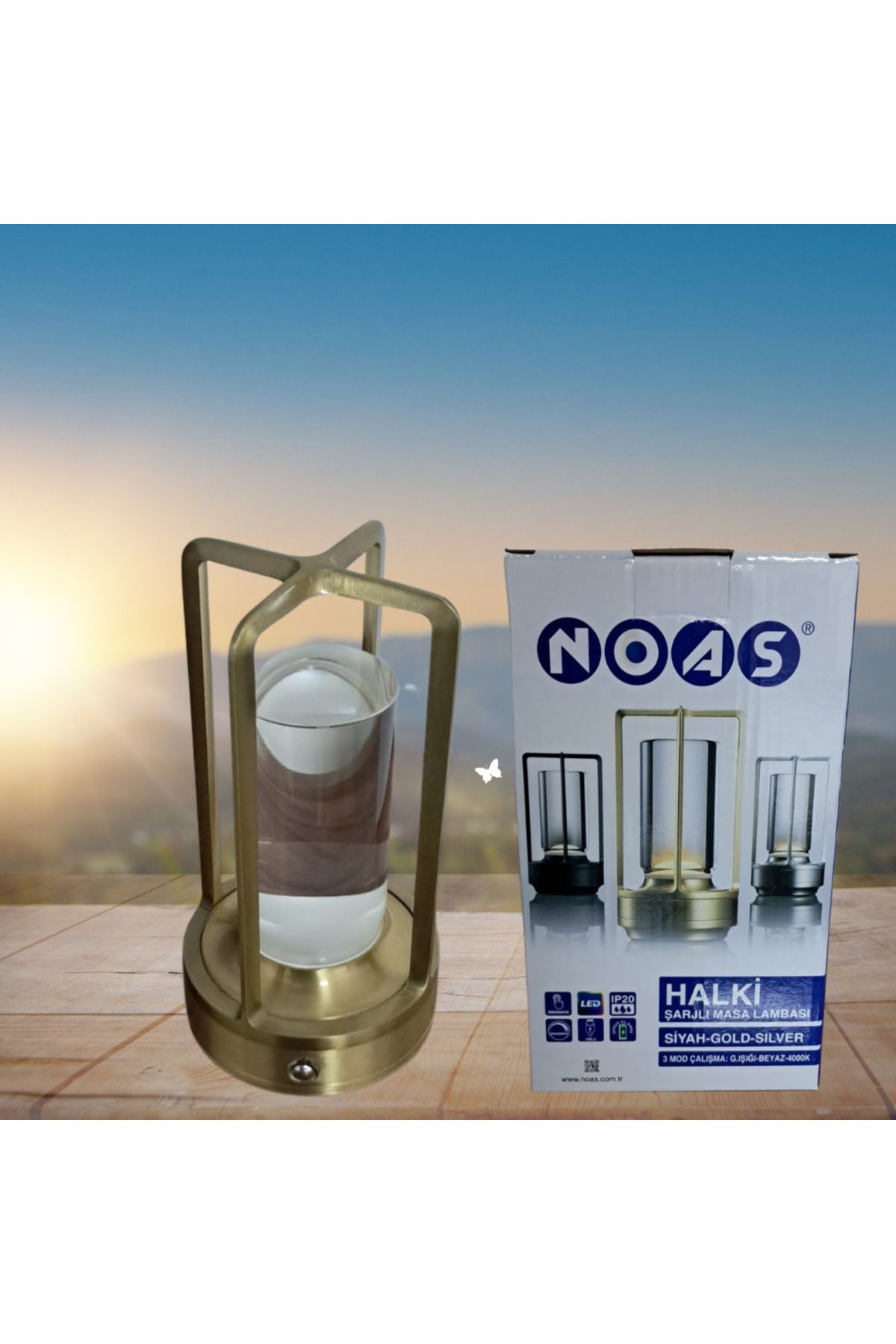 Noas HALKİ ŞARJLI MASA LAMBASI 3 RENK- BRONZ