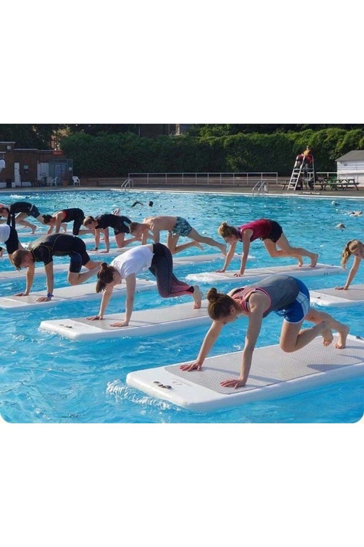 CKSpor Aqua mat Havuz Deniz Matı Şişme Spor Egzerisz Yoga Aqua Matı