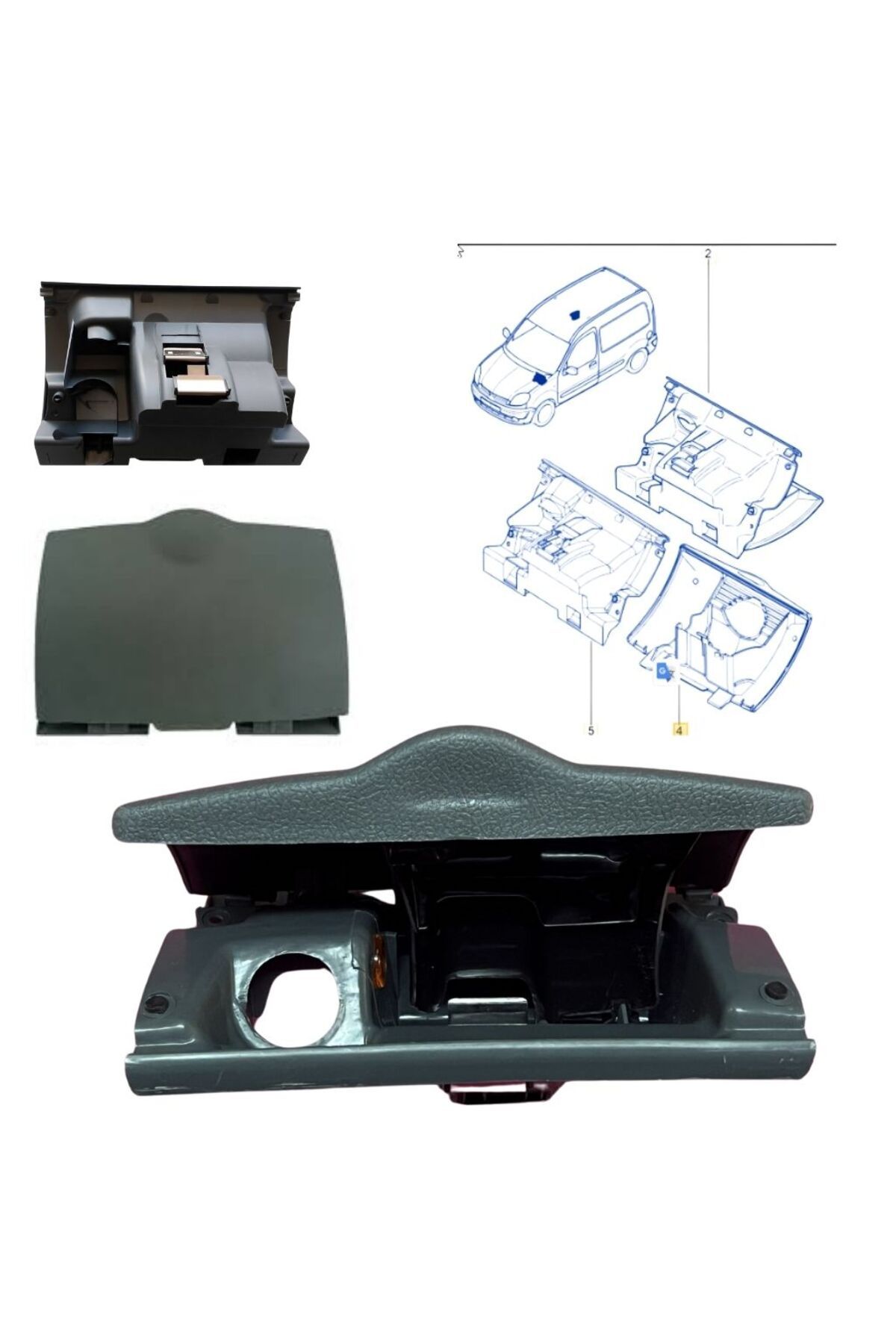 ZETOTO Renault Kangoo & Kangoo Express 1997-2004 Ön Torpido Küllük