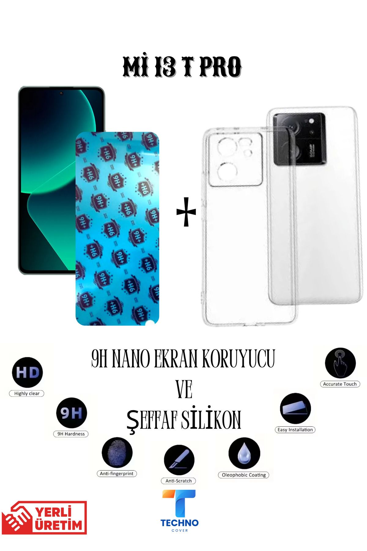 foxpower Mi 13T Pro Nano Ekran Koruyucu ve Şeffaf Kılıf 2li Avantajlı Paket