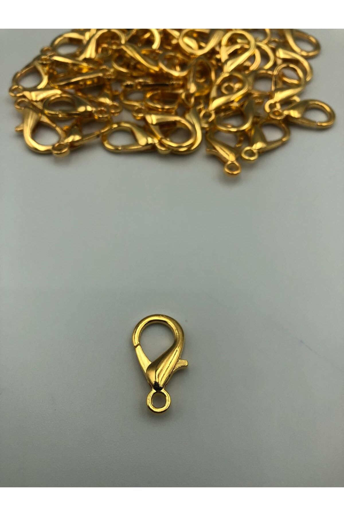 DUCK HOBY 20 Adet - 24mm x 10mm Gold Renk Papağan Klips, Kilit Kanca, Kapama Klips, Kolye Ve Bileklik Kilidi
