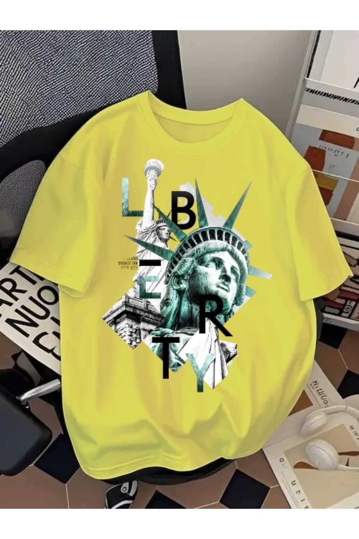 EQİ Özgürlük Heykeli Baskılı Oversize T-Shirt