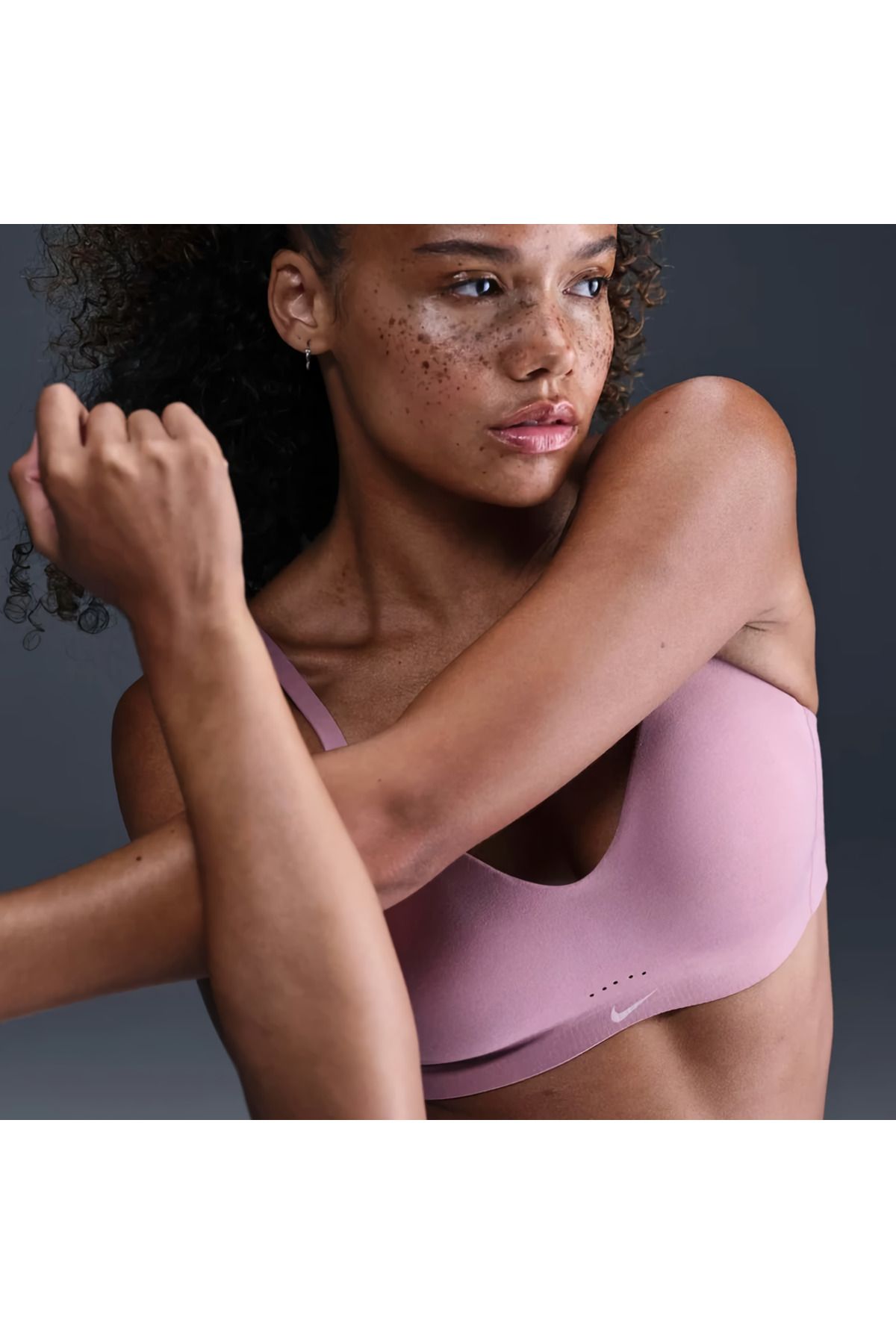 Nike Alate Minimalist Light-Support Padded Convertible Kadın pedli mor spor sütyen Bra fq3550-523