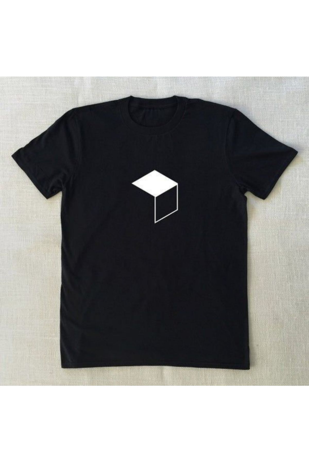 Gollinger Minimal Küp Baskılı Yuvarlak Yaka T-shirt - SİYAH