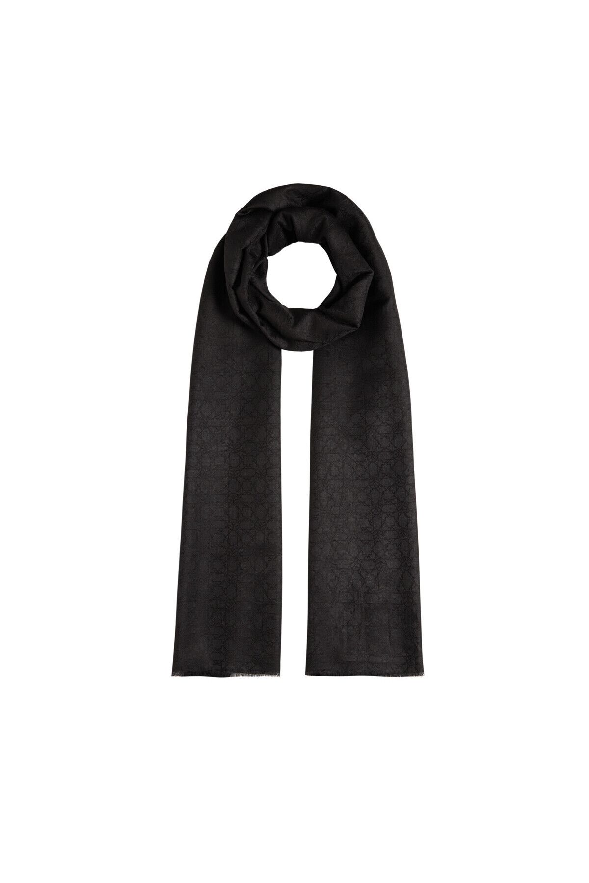 ipekevi SİYAH İpekevi Mini Seljuk Monogram Şal 7634