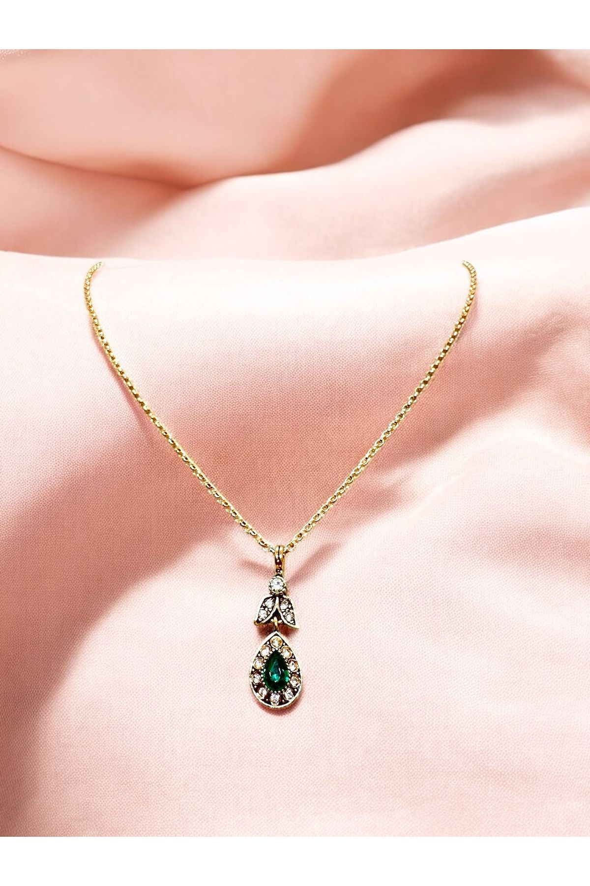 FUYA JEWELLERY Renkli Taşlı Damla Kolye