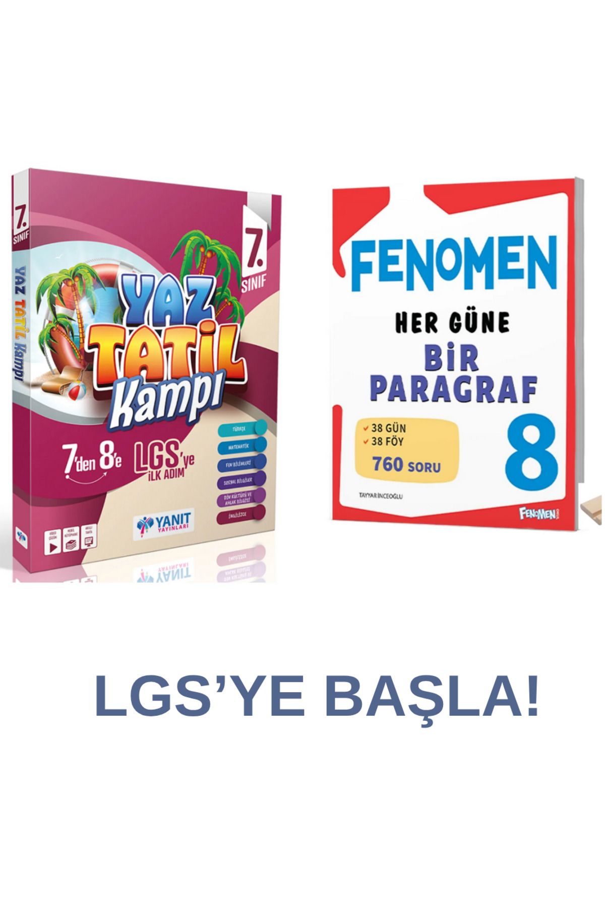 Yanıt Yayınları YANIT 7.SINIF YAZ TATİL KAMP KİTABI + FENOMEN 8.SINIF HERGÜNE BİR PARAGRAF SORU BANKASI SET 2025