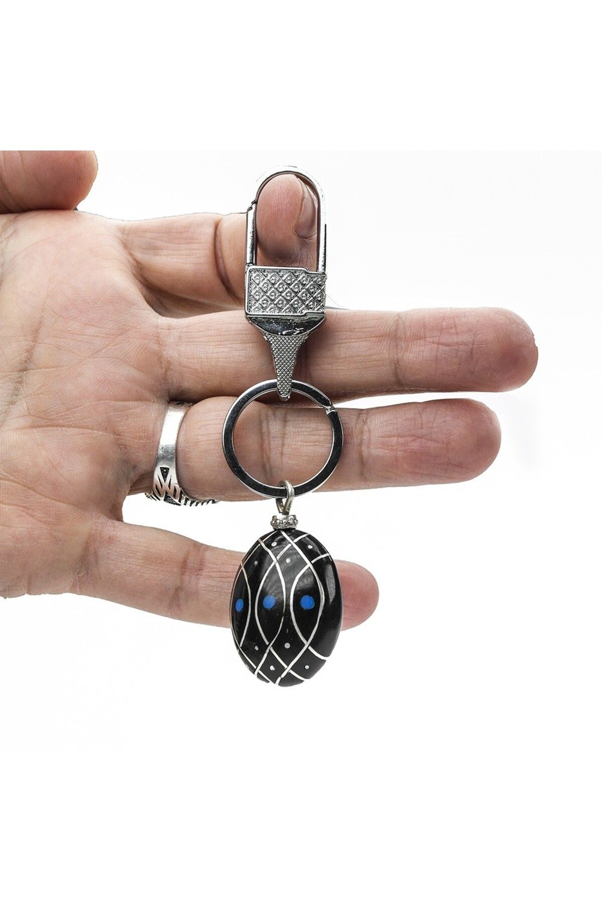 BlackCraft Gümüş Desen Anahtarlık