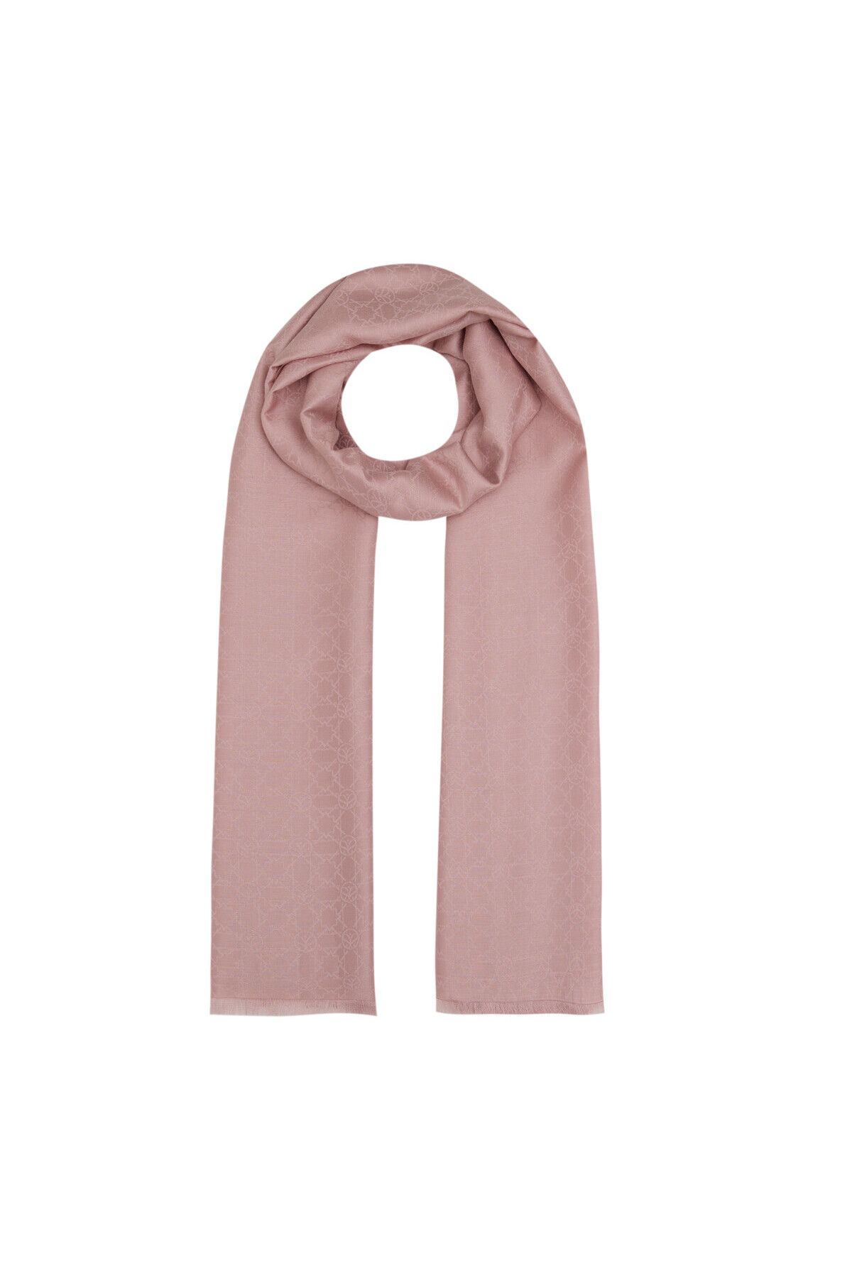 ipekevi Pudra Pembe İpekevi Mini Seljuk Monogram Şal 7634