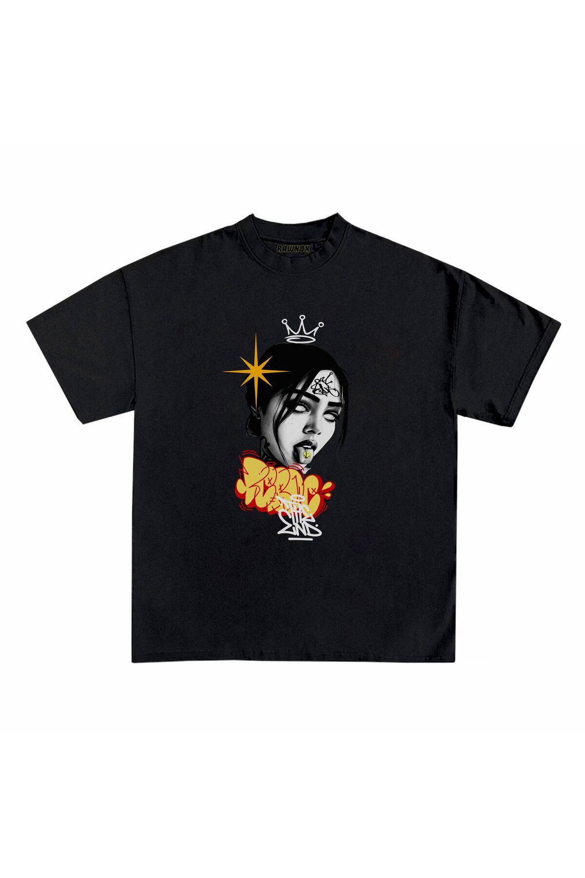 RawNox Unisex Bol Kalıp The End Baskılı T-shirt