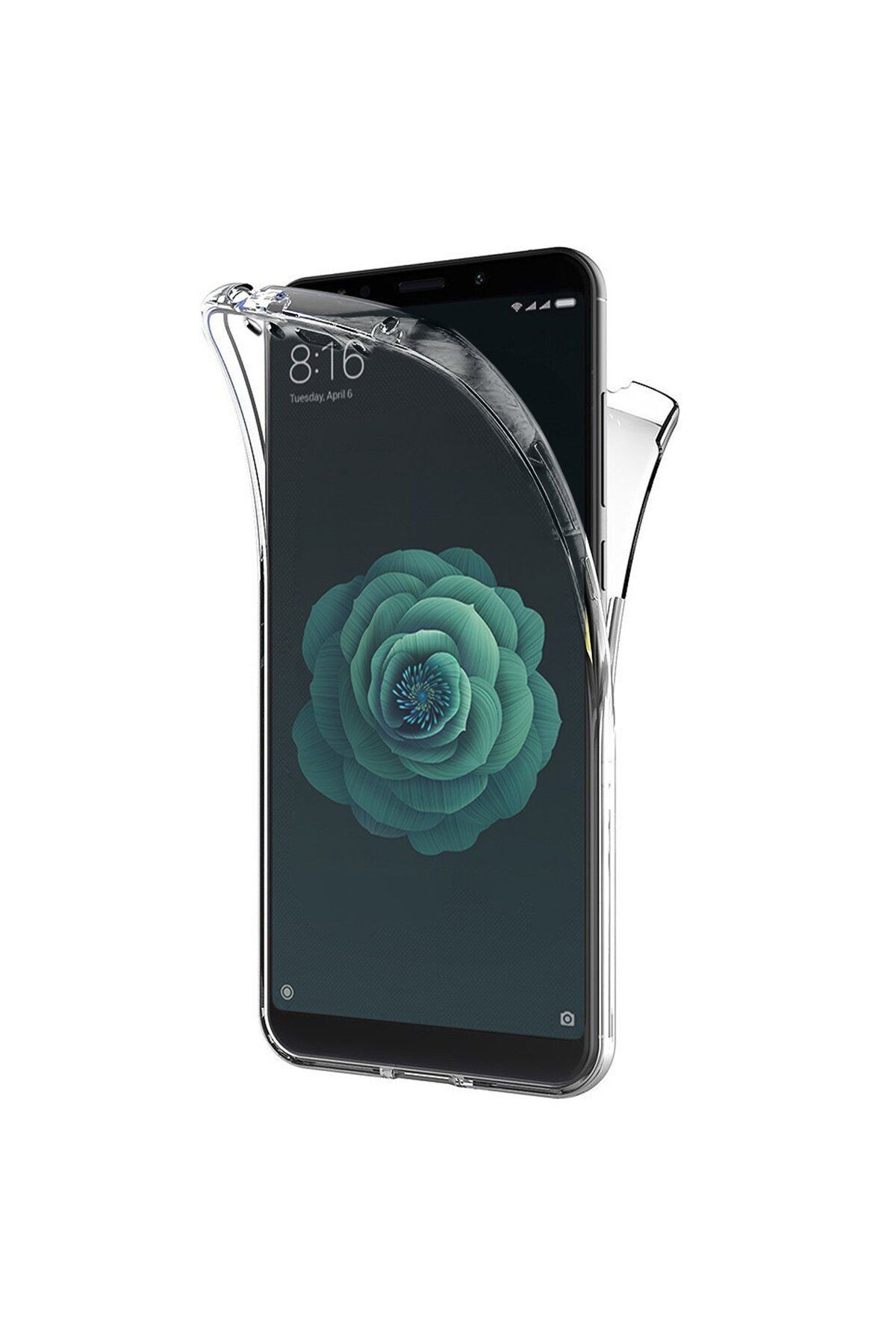 Ehr. Xiaomi Mi 6X Uyumlu Ön Arka 360 Tam Koruma Şeffaf Soft Silikon Kılıf
