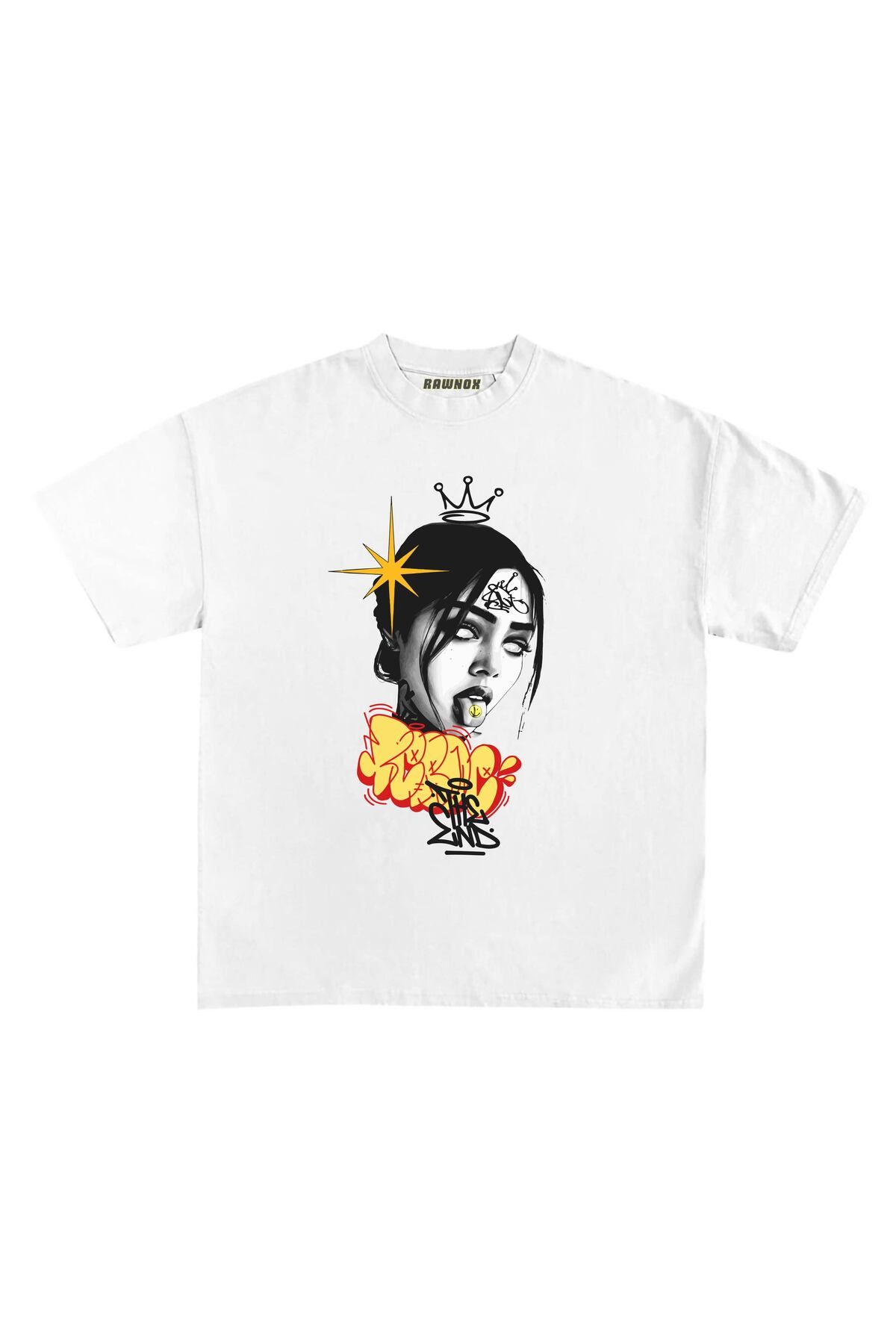RawNox Unisex Bol Kalıp The End Baskılı T-shirt