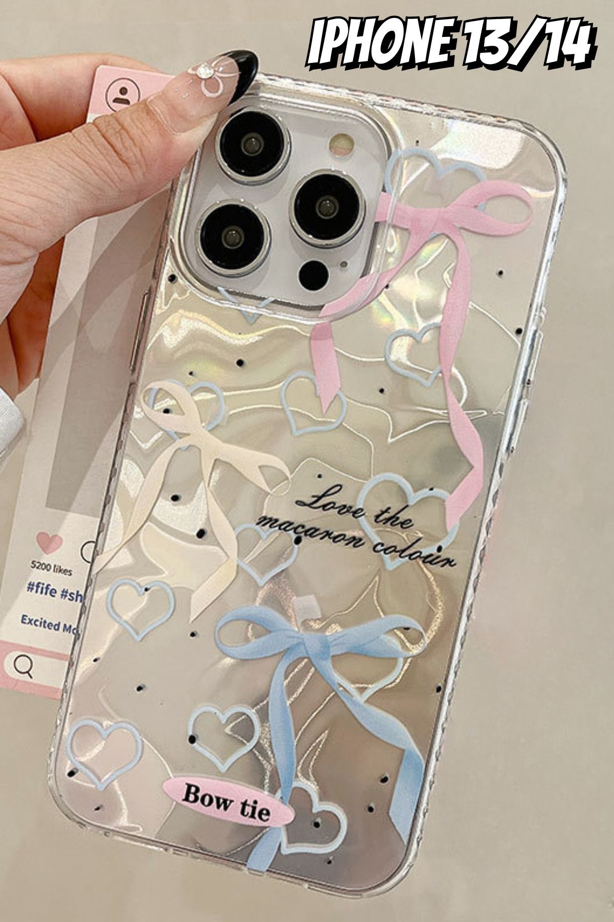 EWEC iPhone 14 Pro Uyumlu Sevimli Ins Stili Şirin Premium Telefon Kılıfı