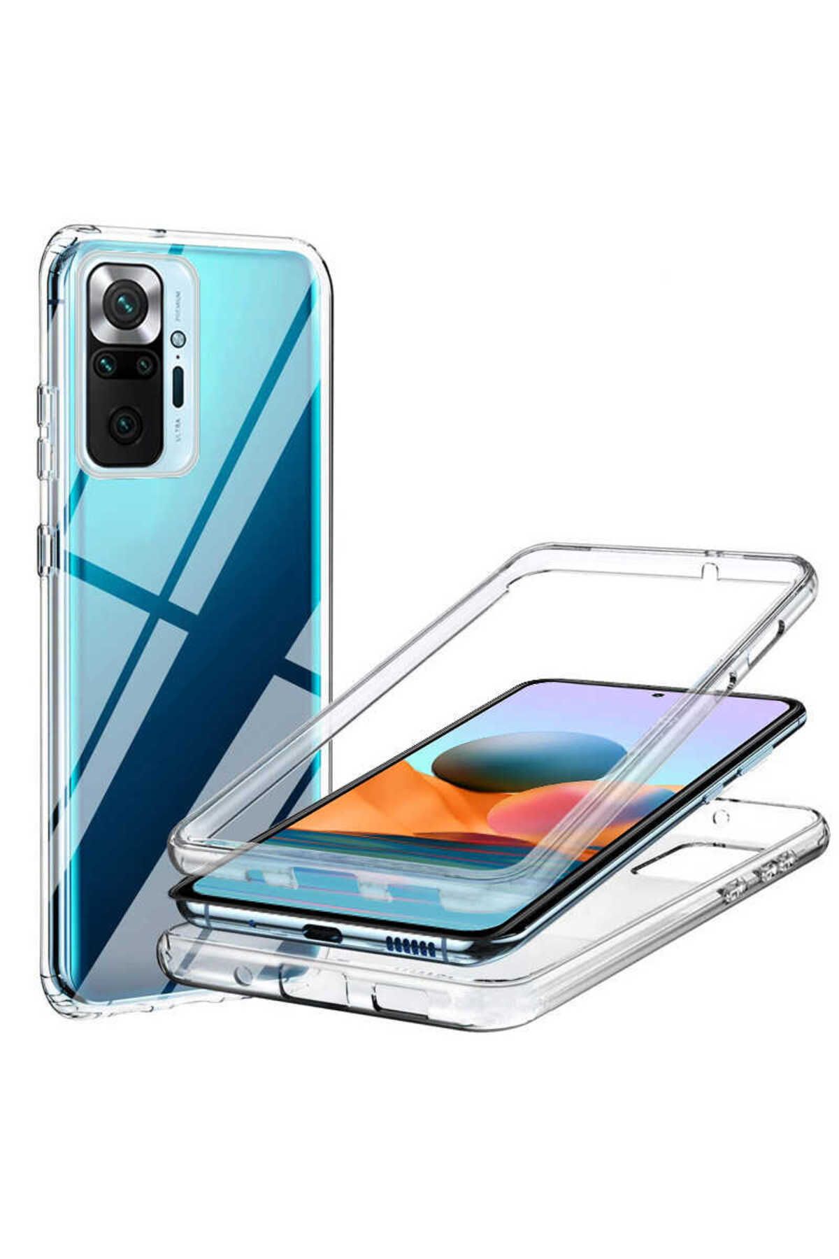 Ehr. Ehr. Xiaomi Redmi Note 10 Pro Uyumlu Ön Arka 360 Tam Koruma Şeffaf Soft Silikon Kılıf