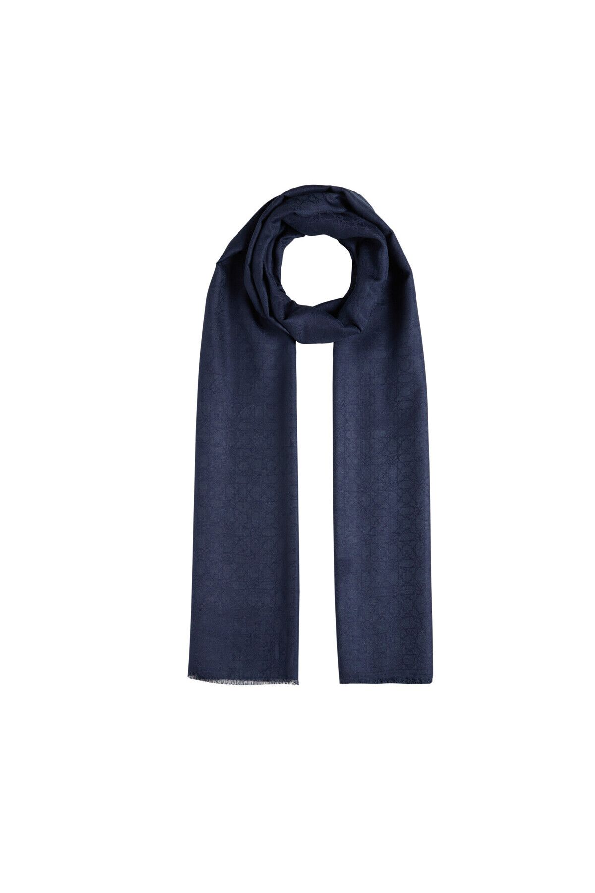 ipekevi LACİVERT İpekevi Mini Seljuk Monogram Şal 7634