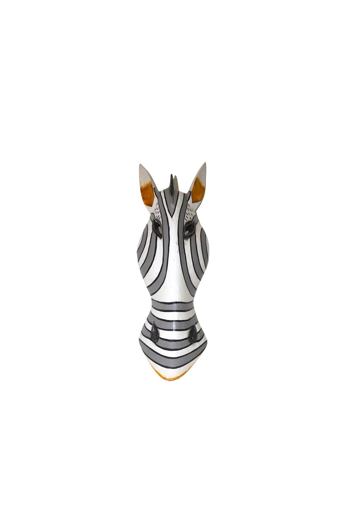 shop AHŞAP OTANTİK MASK ZEBRA BEYAZ 50CM MASKE DUVAR SÜSÜ EL YAPIMI