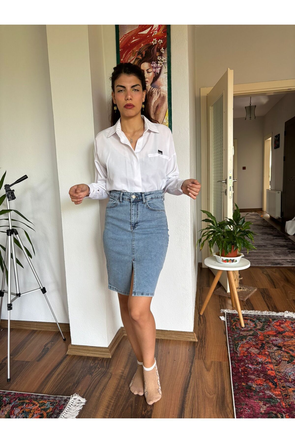 Noa Noa Likralı Esnek Düz Basic Etek