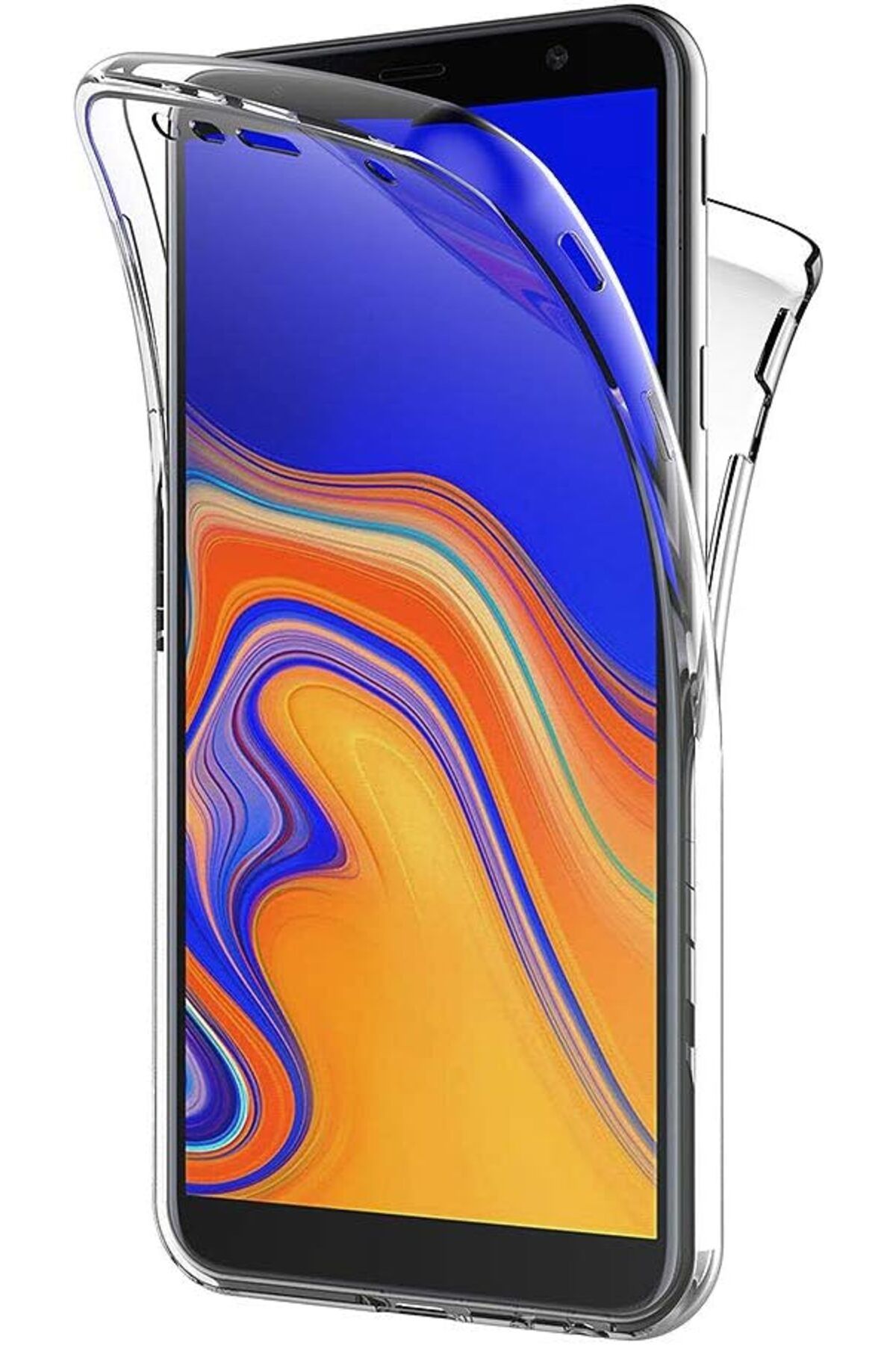 Ehr. Samsung Galaxy J4 Uyumlu Ön Arka 360 Tam Koruma Şeffaf Soft Silikon Kılıf