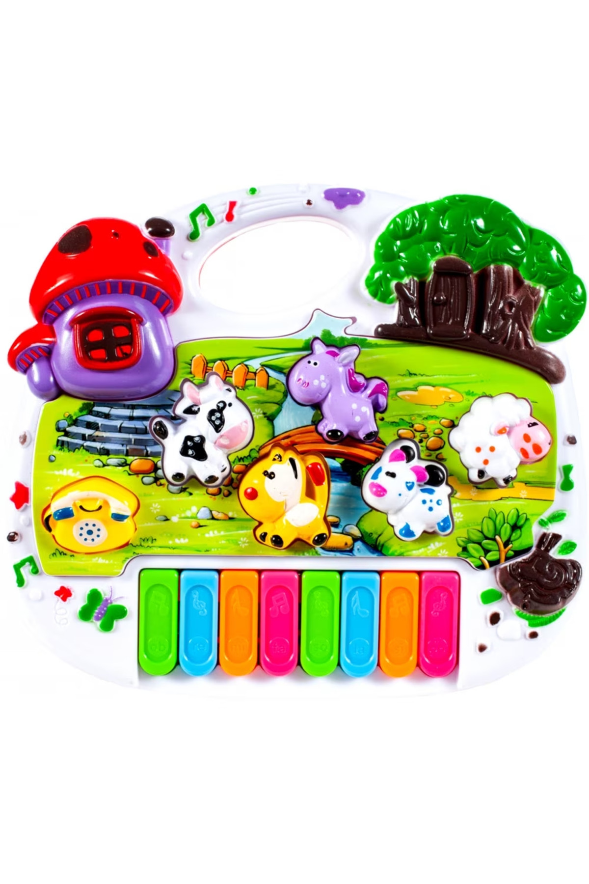LUDIRO-Interactive Baby Toy, Animal Farm, 4 Functions, With Lights and Sounds, Piano 2