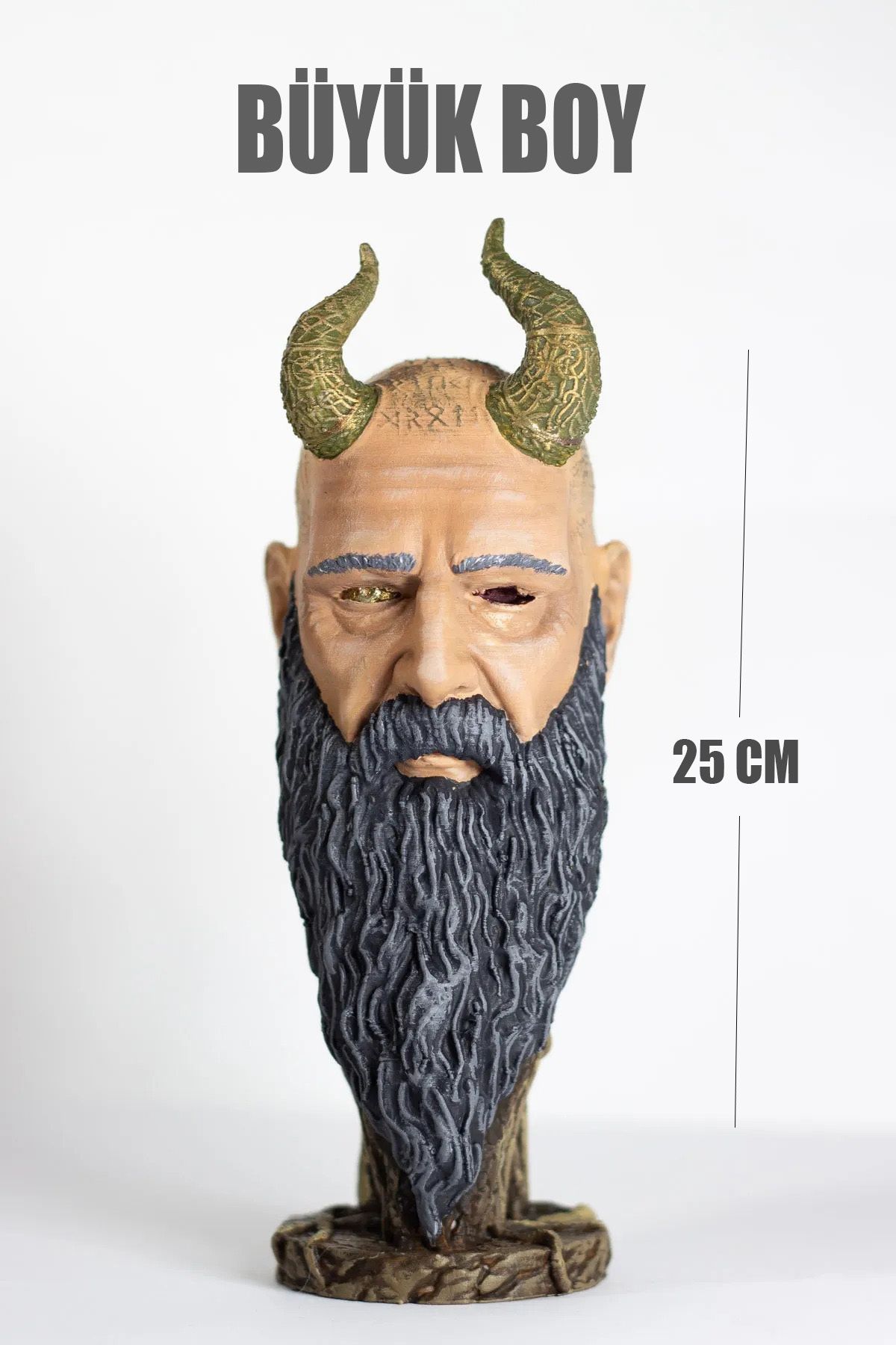 Srd3dMaker Mimir Büstü Dekoratif Biblo 25 cm Renkli - God Of War