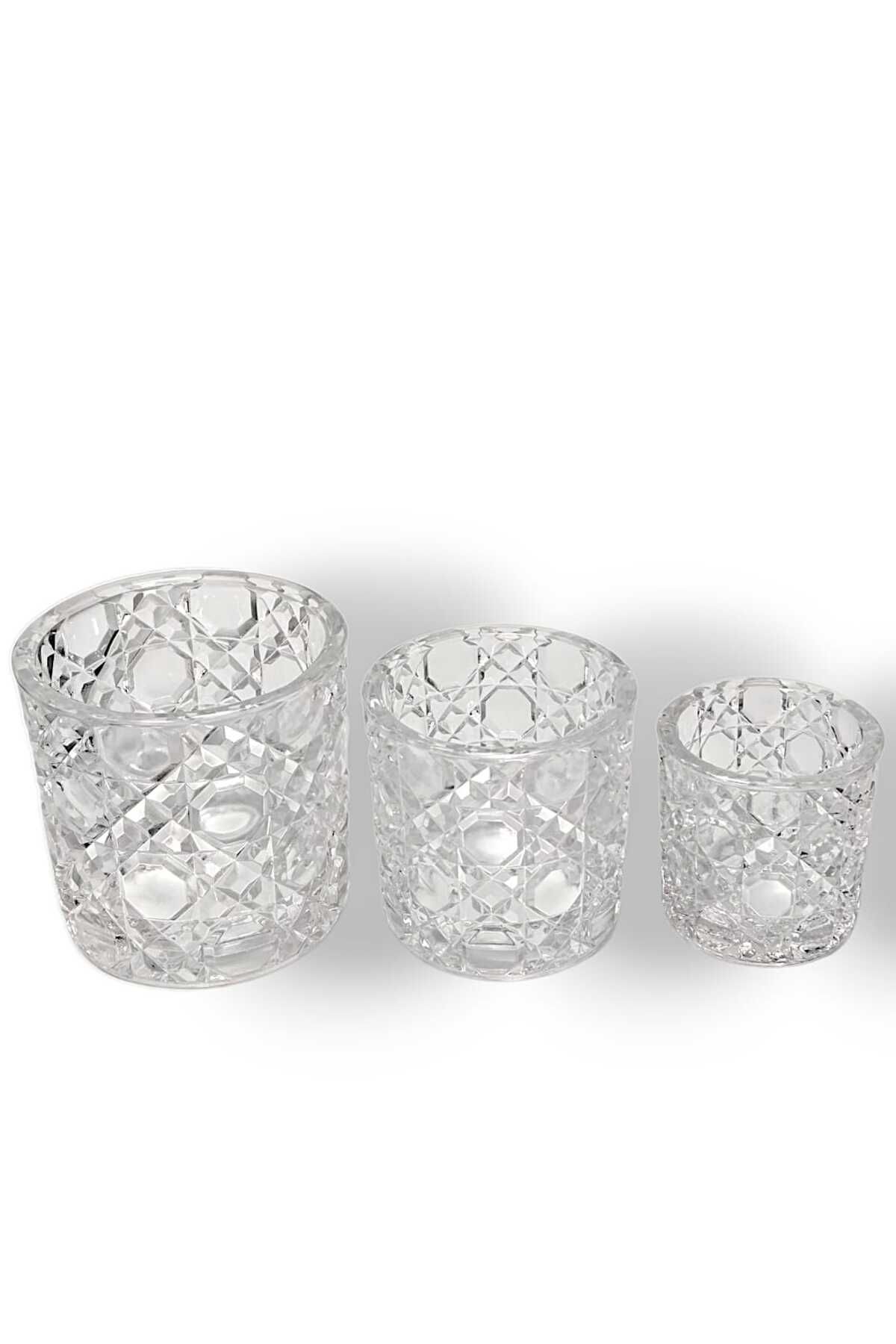 Kristal Market 3'Lü Kristal Mumluk Takımı