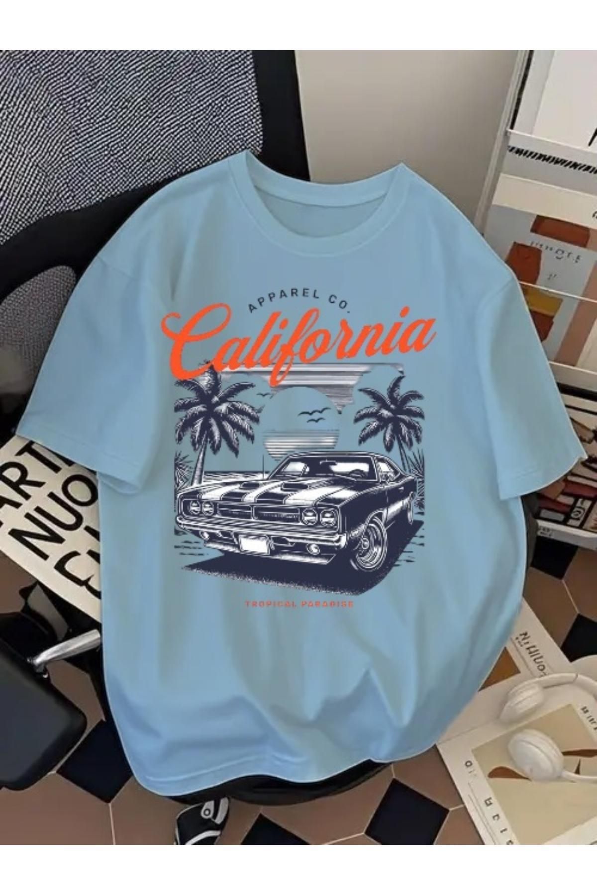 EQİ California Araba Baskılı Oversize T-Shirt