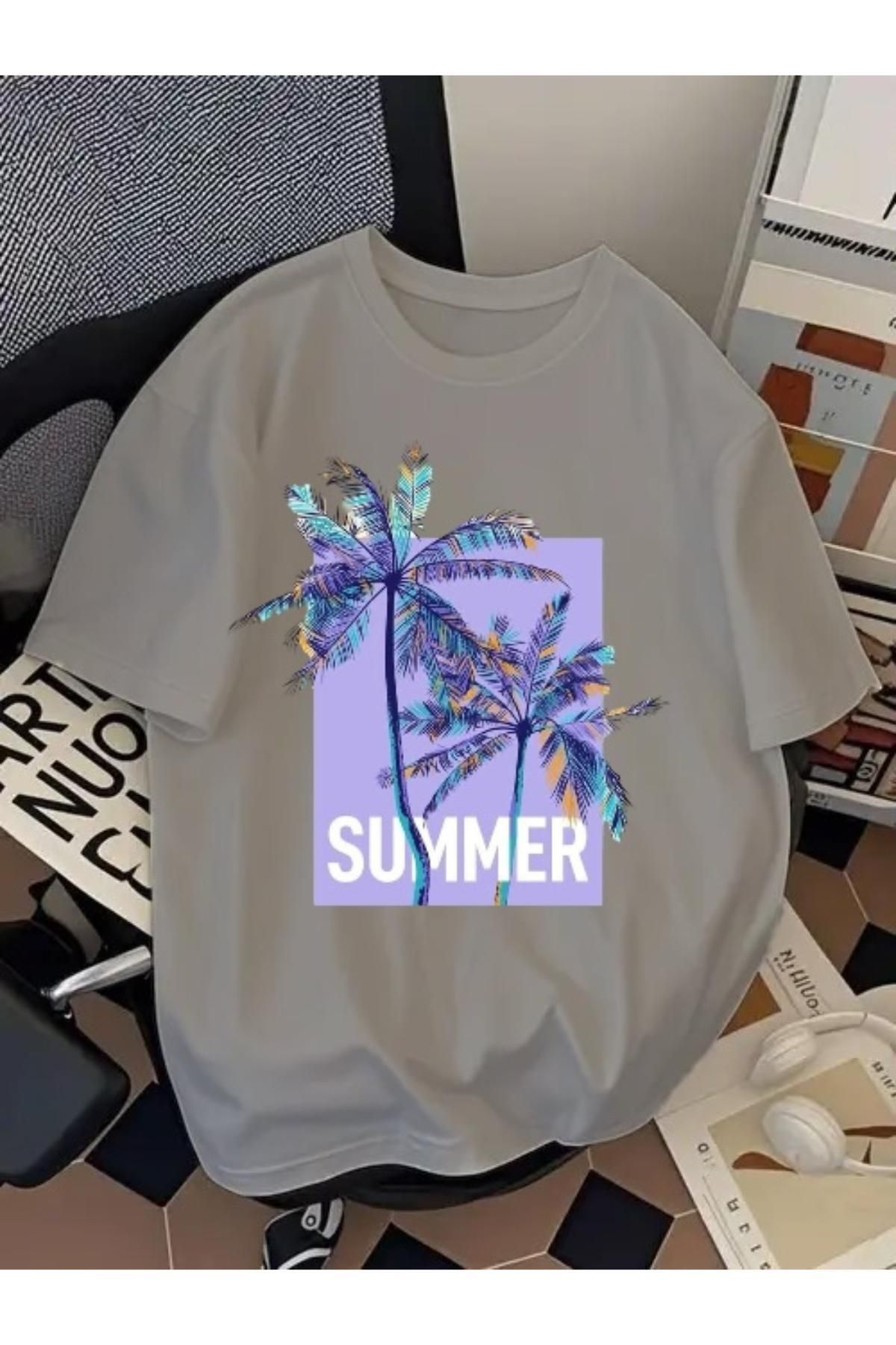 EQİ Summer Baskılı Oversize T-Shirt