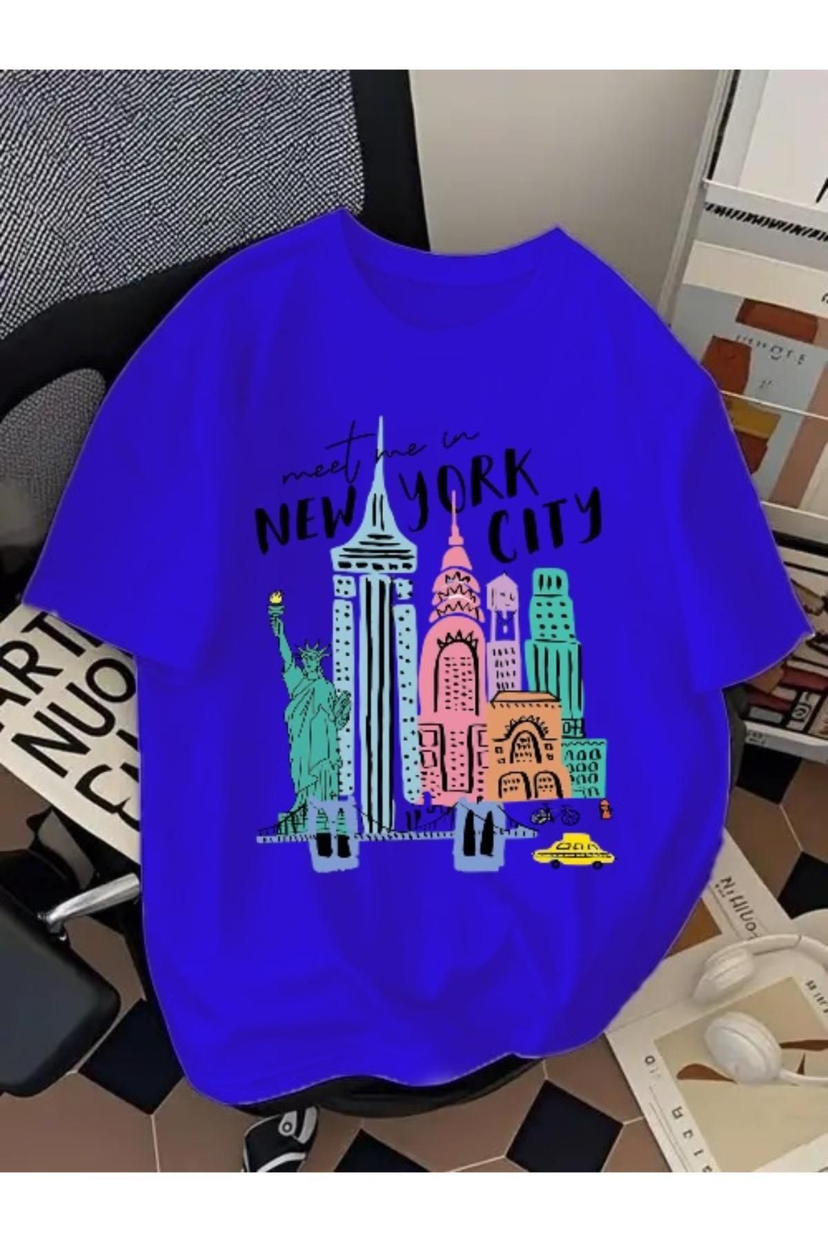 EQİ New York City Baskılı Oversize T-Shirt