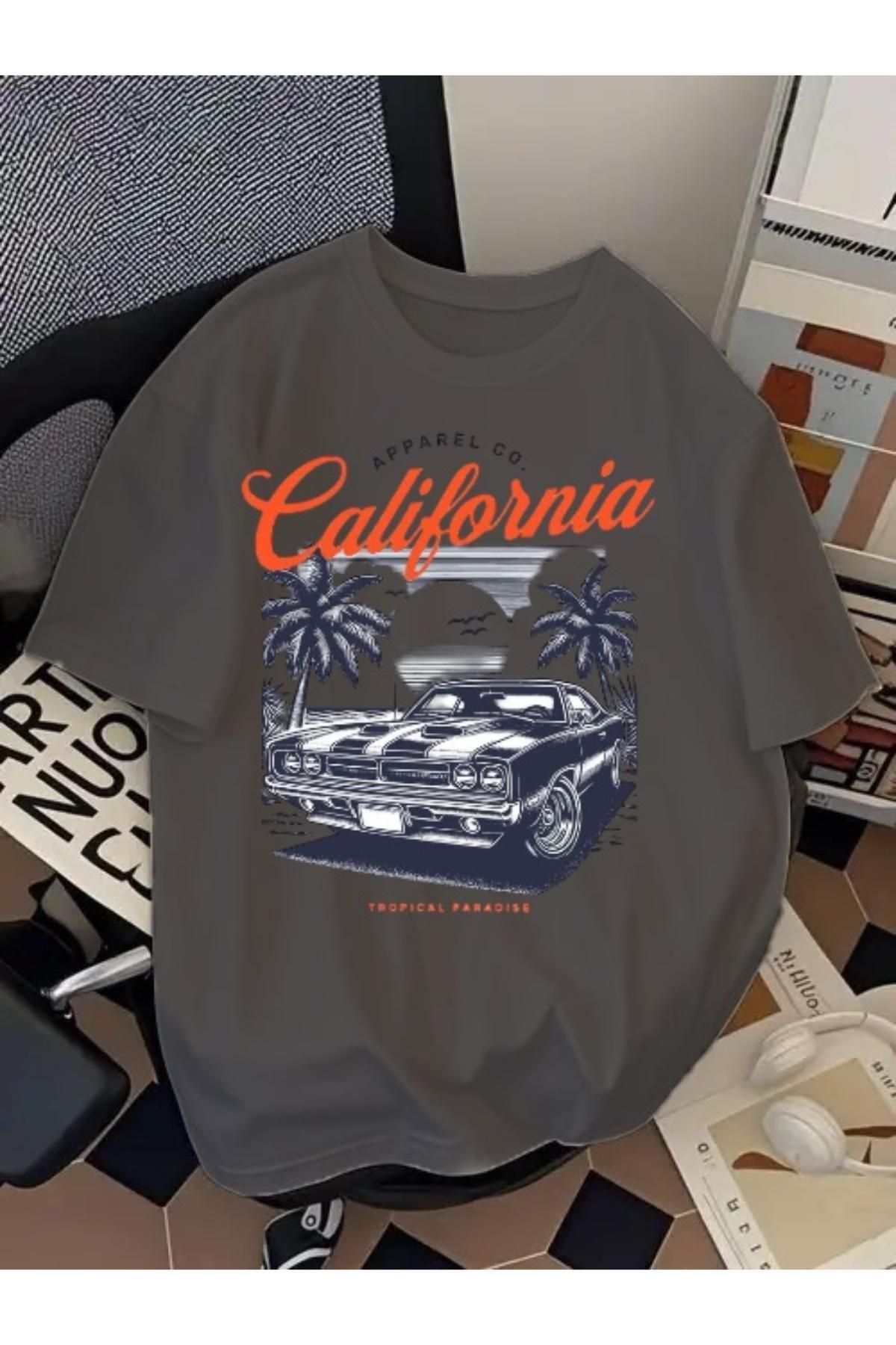EQİ California Araba Baskılı Oversize T-Shirt