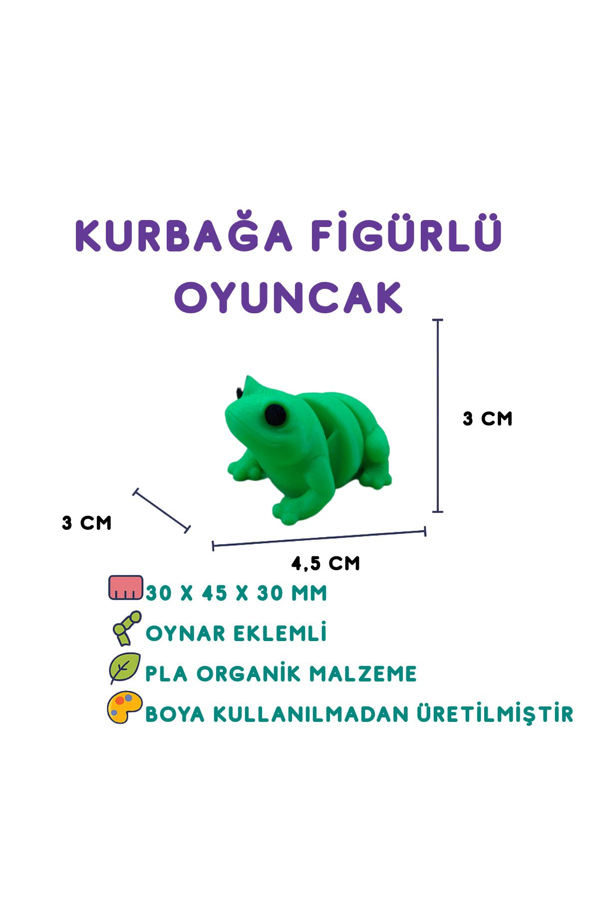 Totilina Kurbağa Figür - 3D Yeşil Doğa Oyuncağı