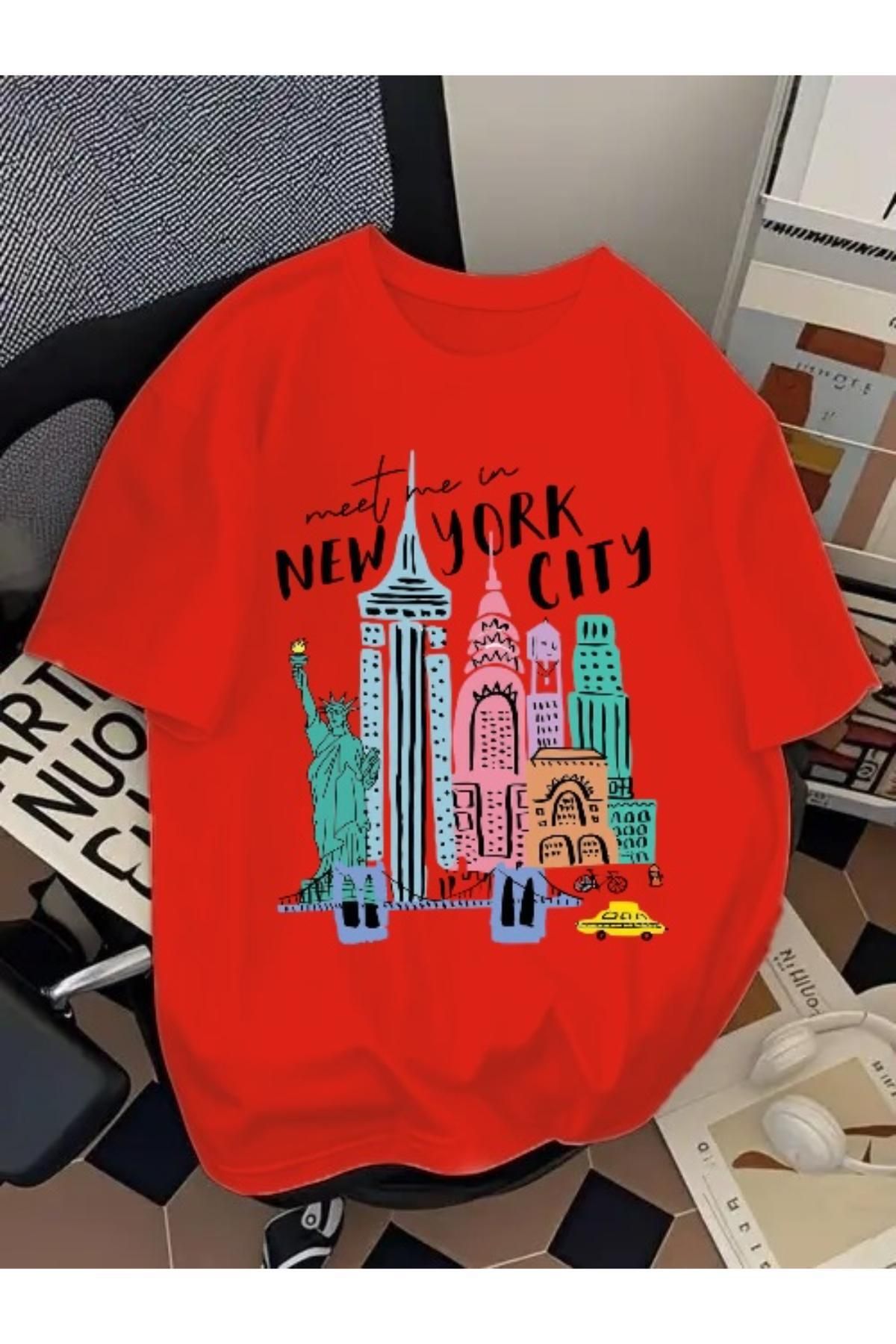 EQİ New York City Baskılı Oversize T-Shirt