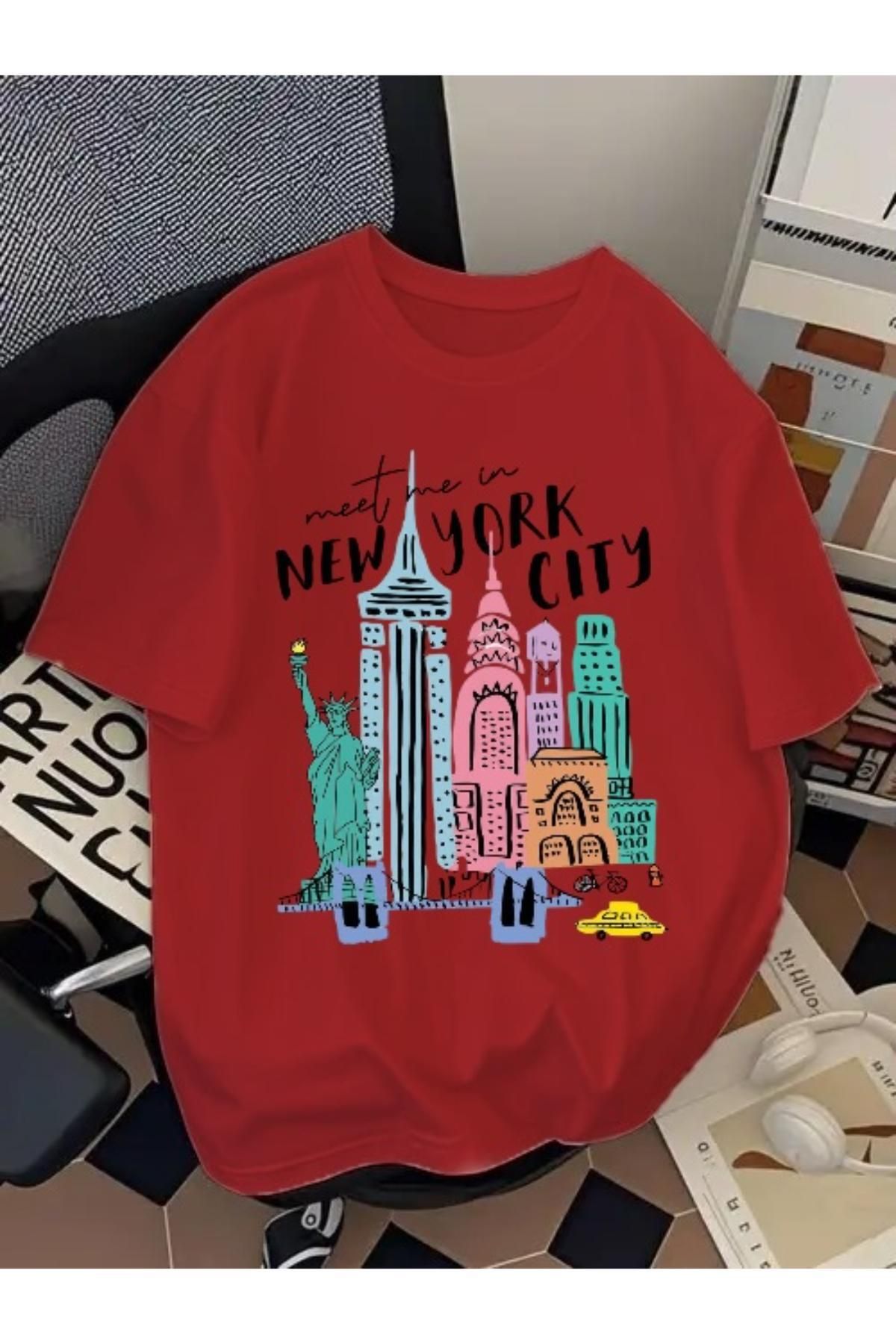 EQİ New York City Baskılı Oversize T-Shirt
