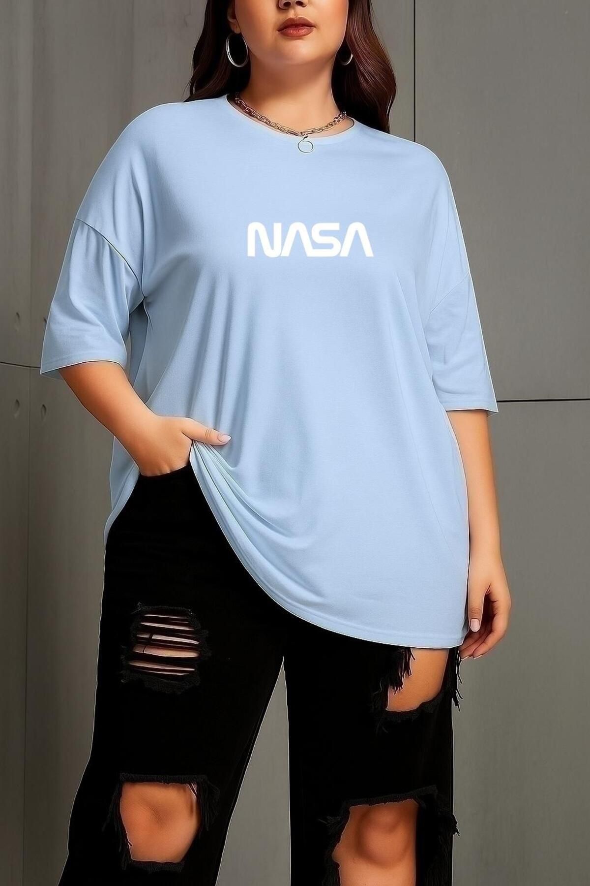 BENROMA BÜYÜK BEDEN NASA BASKILI UNİSEX TİŞÖRT