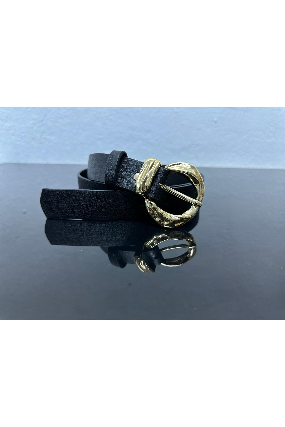 VERAMO Şık Modern GOLD Toka Detaylı Kadın Kemeri