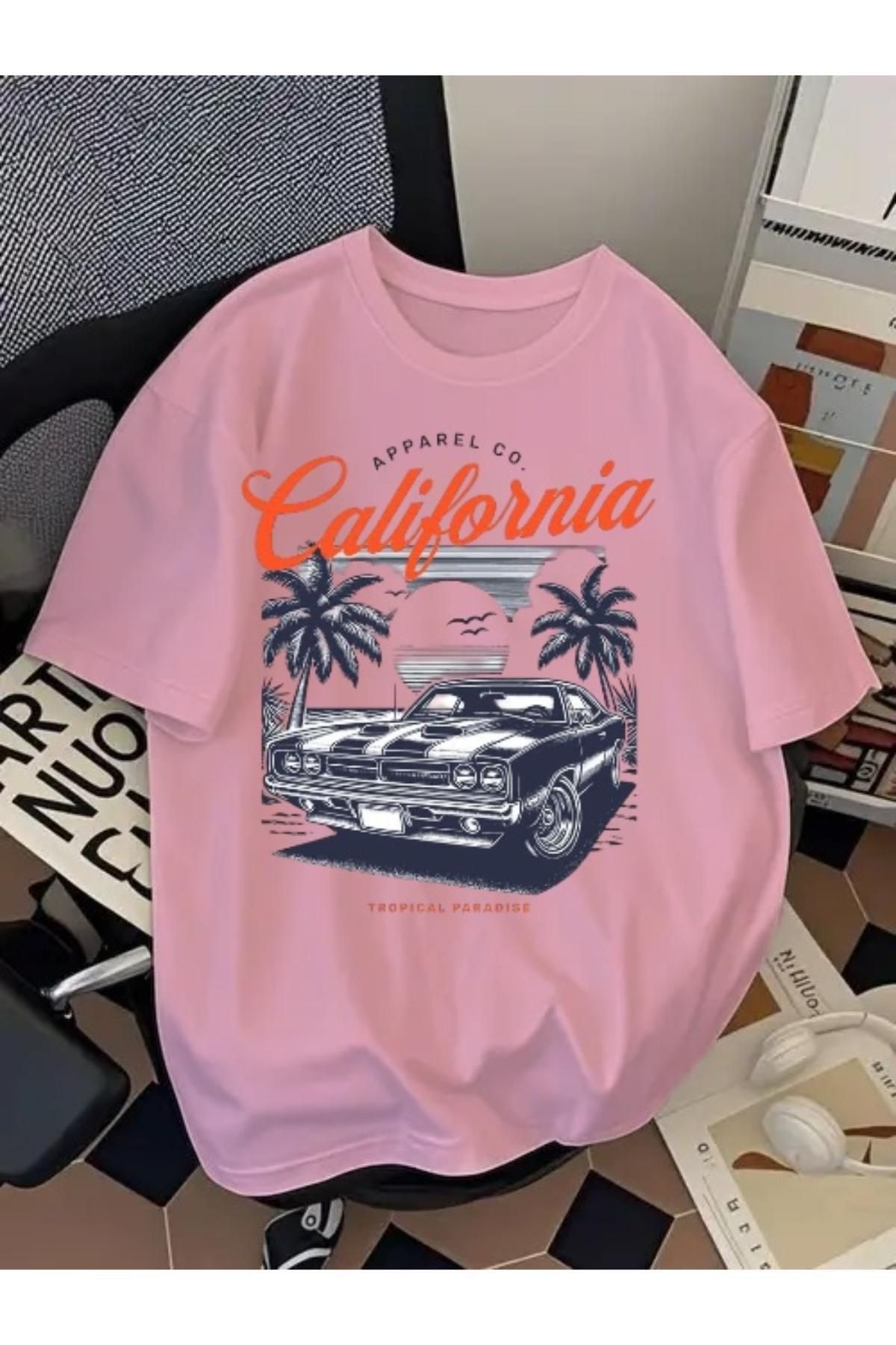 EQİ California Araba Baskılı Oversize T-Shirt