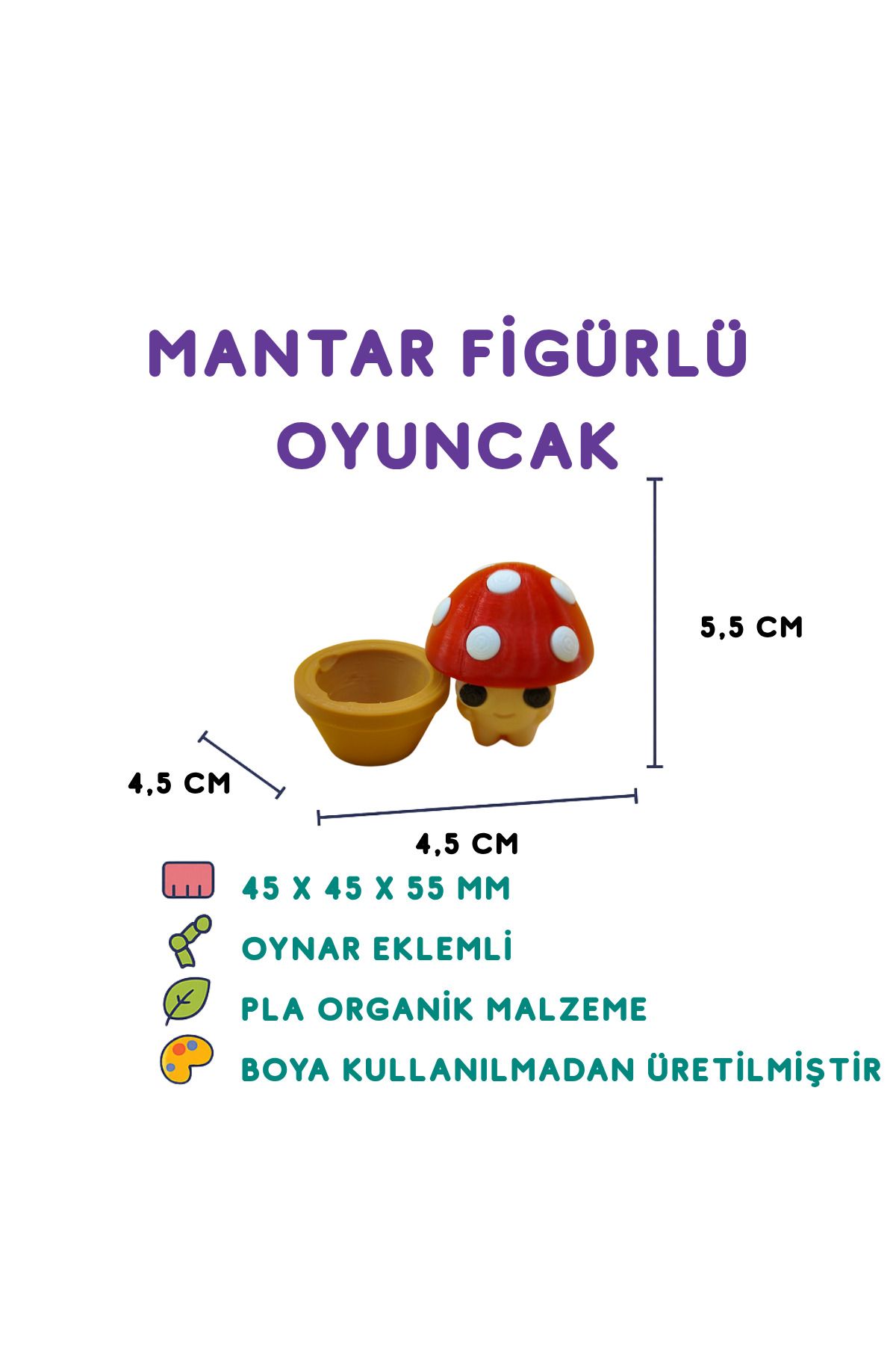 Totilina Kırmızı Mantar - 3D Dekoratif Mini Figür